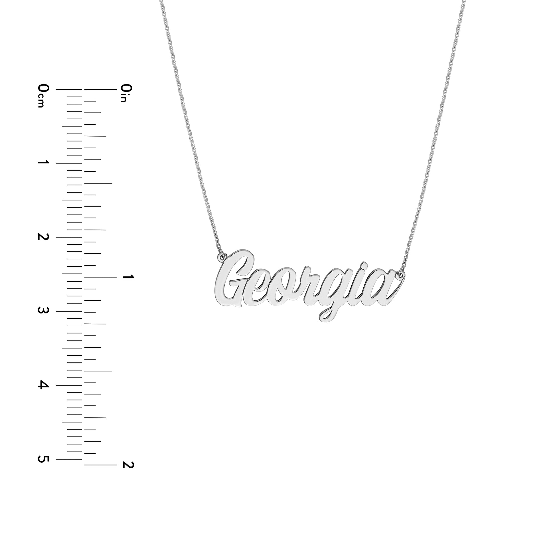 5mm Script Font Nameplate Necklace