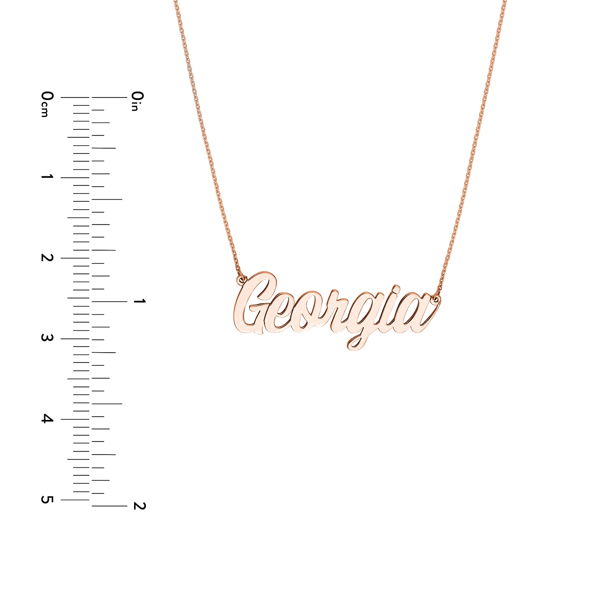 5mm Script Font Nameplate Necklace