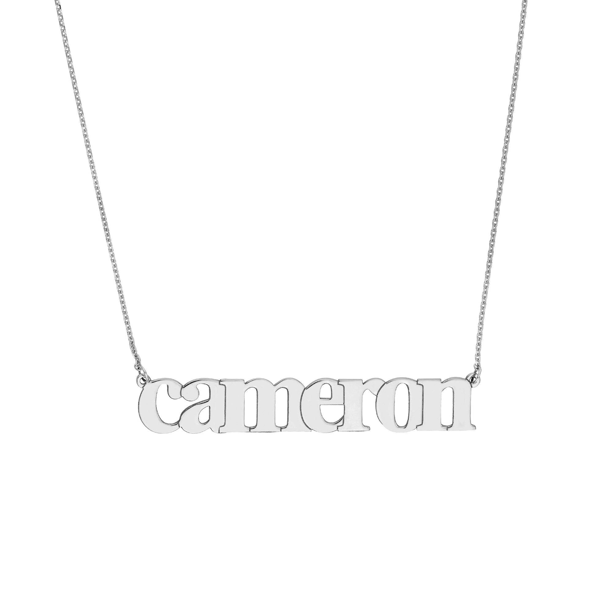 7mm Typewriter Font Nameplate Necklace