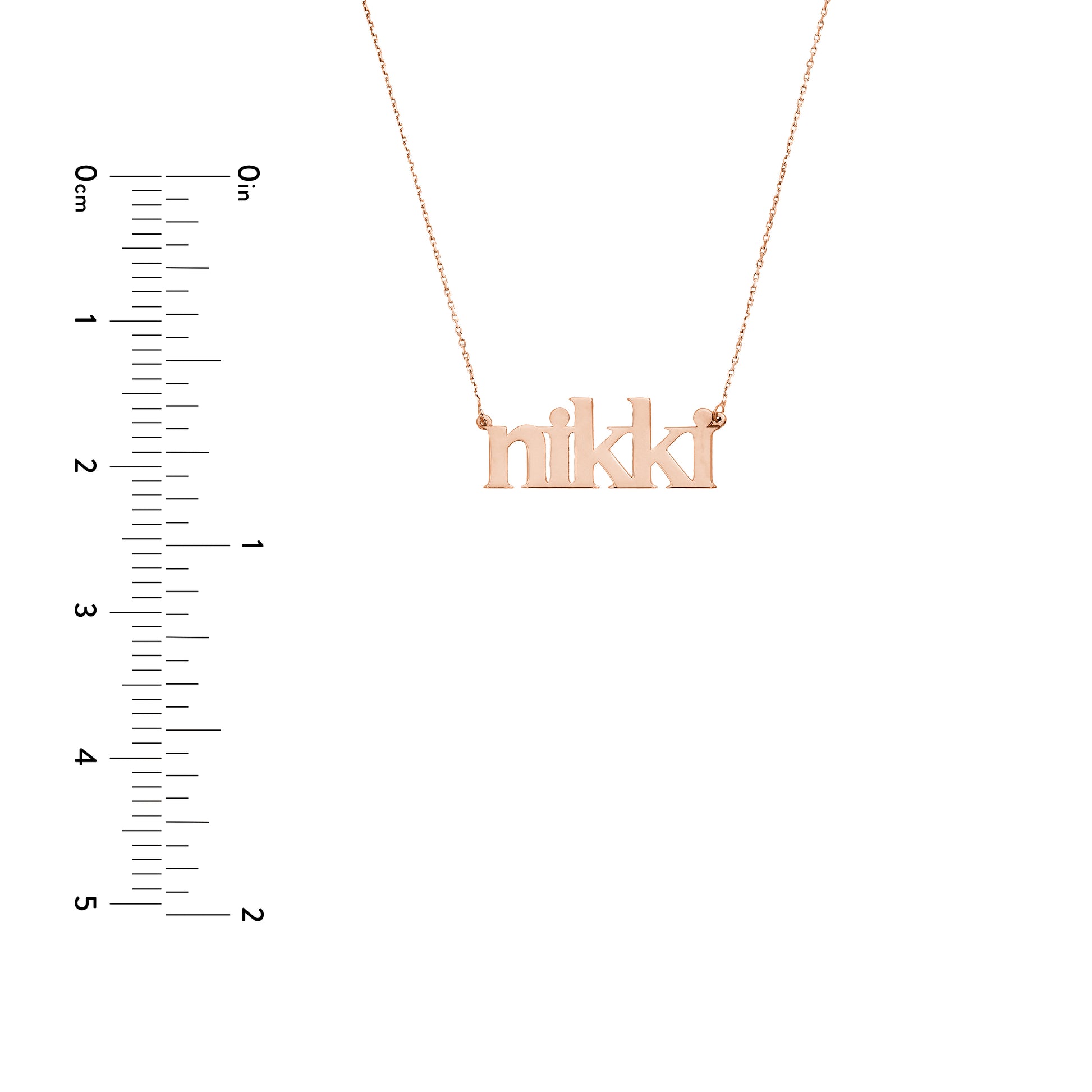 5mm Typewriter Font Nameplate Necklace