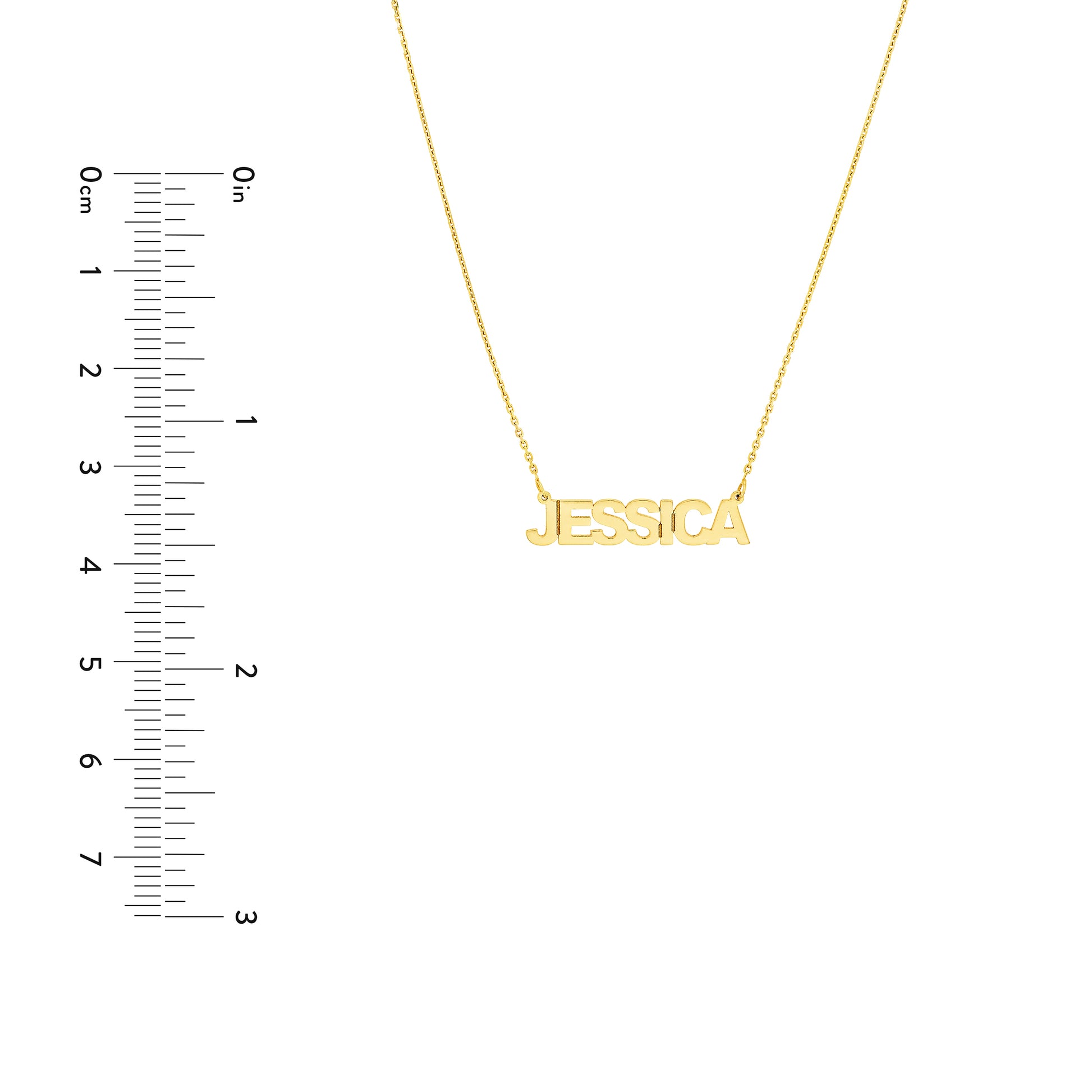 5mm Block Font Nameplate Necklace