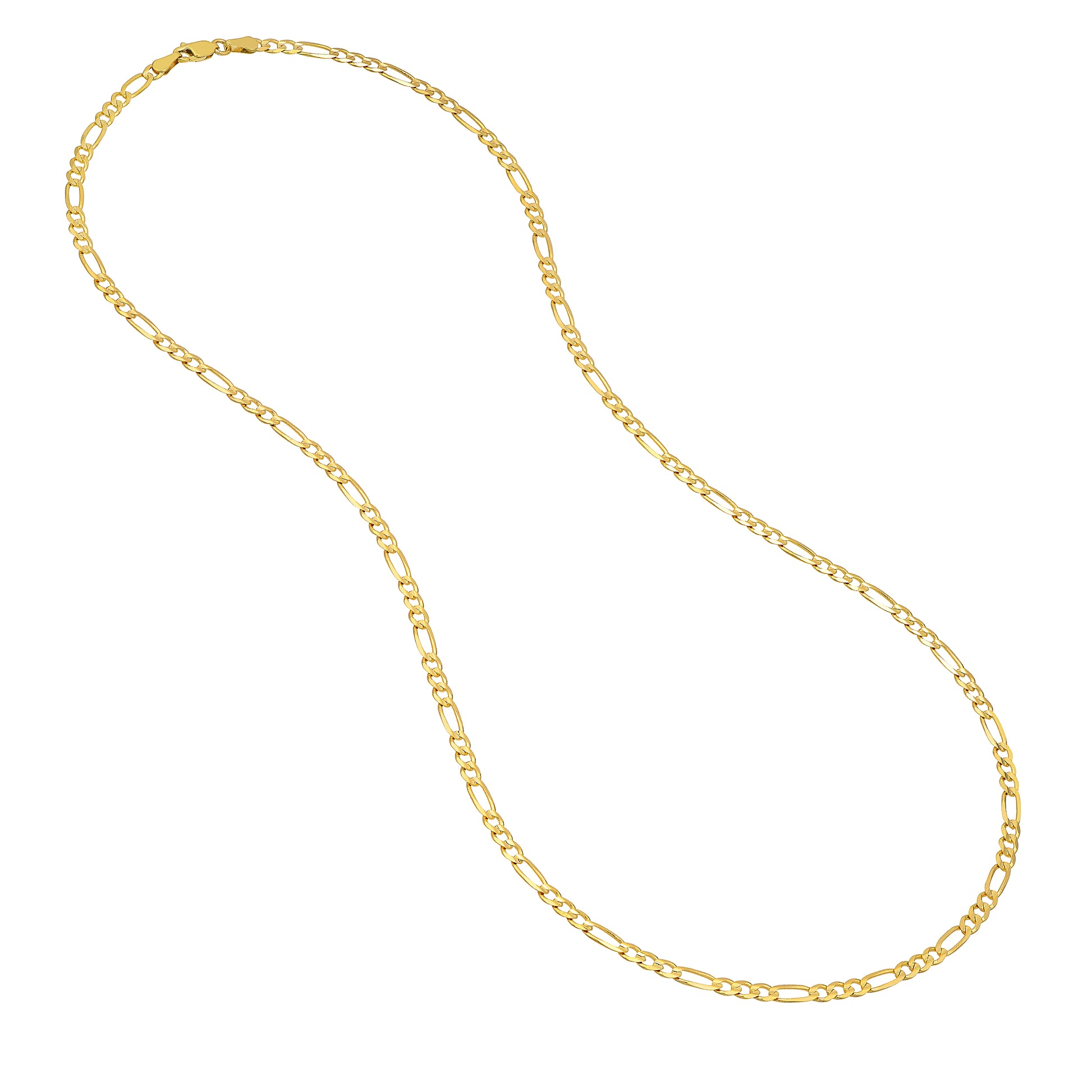 3.9mm Light Concave Figaro Chain with Lobster Lock