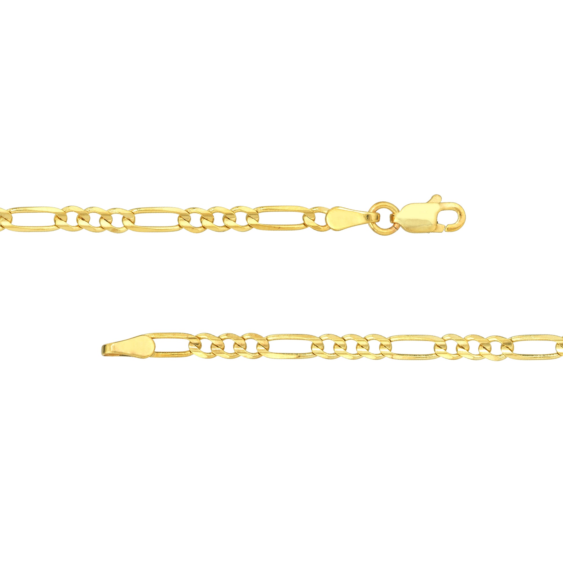 2.85mm Light Concave Figaro Chain with Lobster Lock