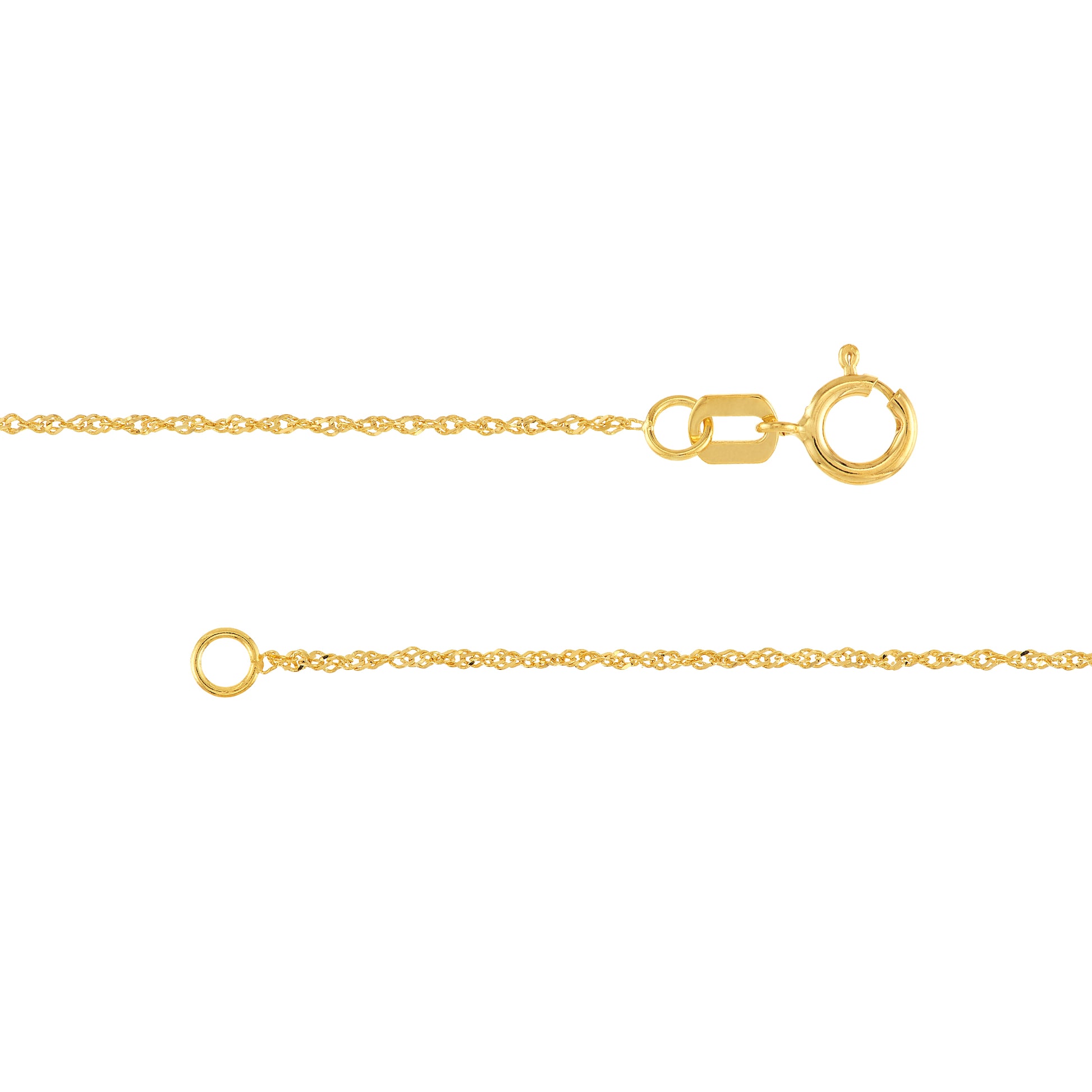0.8mm Sparkle Singapore Chain with Spring Ring