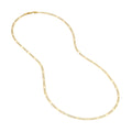 3.2mm Two-Tone Pavé Figaro Chain with Lobster Lock