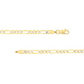 3.2mm Two-Tone Pavé Figaro Chain with Lobster Lock
