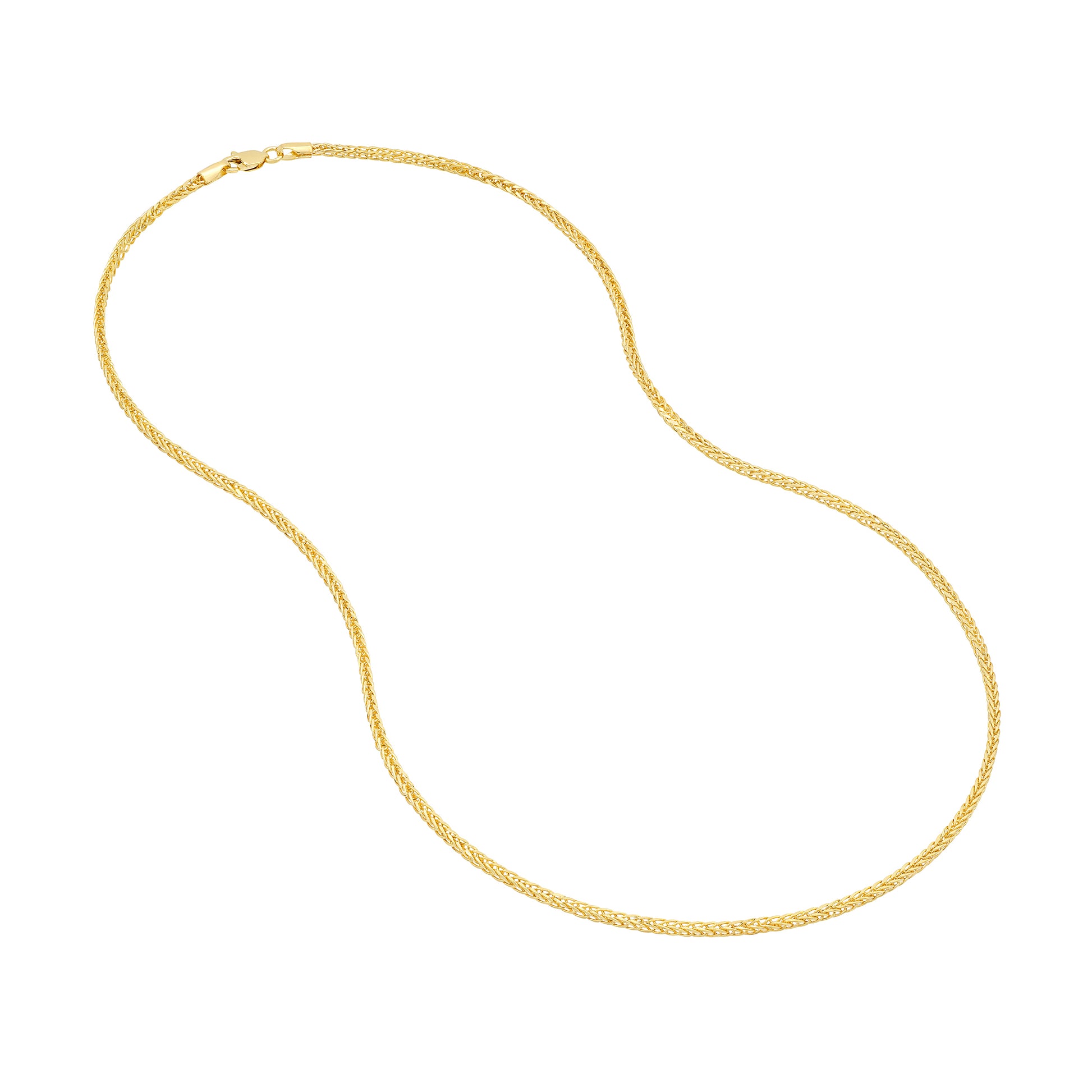 2.25mm Square Wheat Chain with Lobster Lock