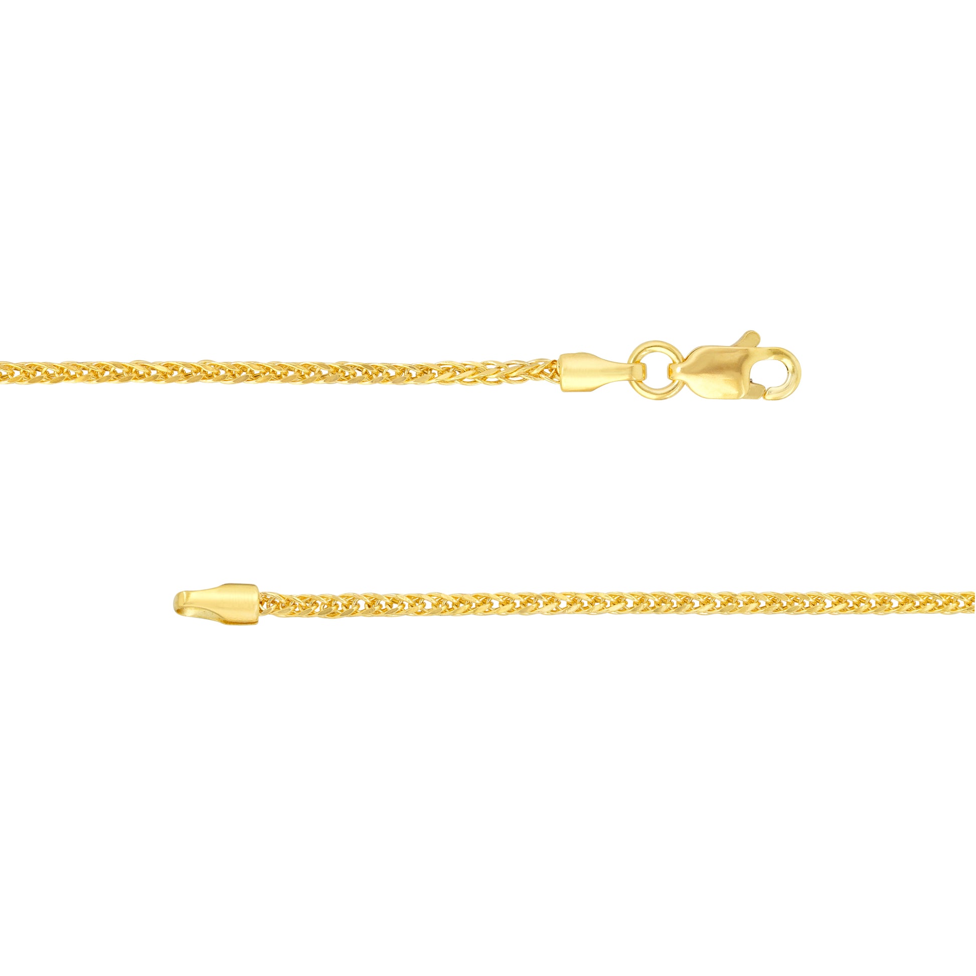 1.75mm Square Wheat Chain with Lobster Lock