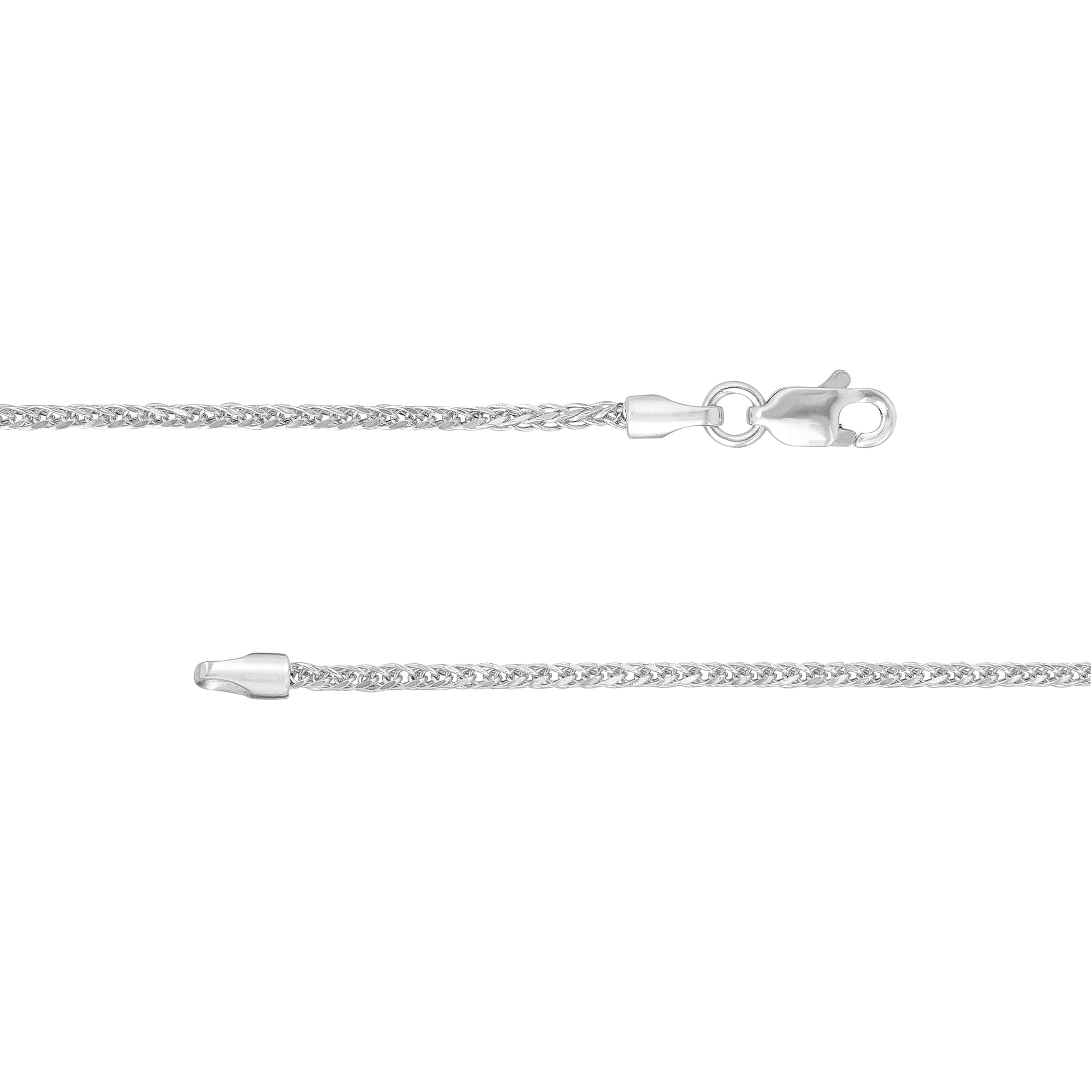 1.75mm Square Wheat Chain with Lobster Lock