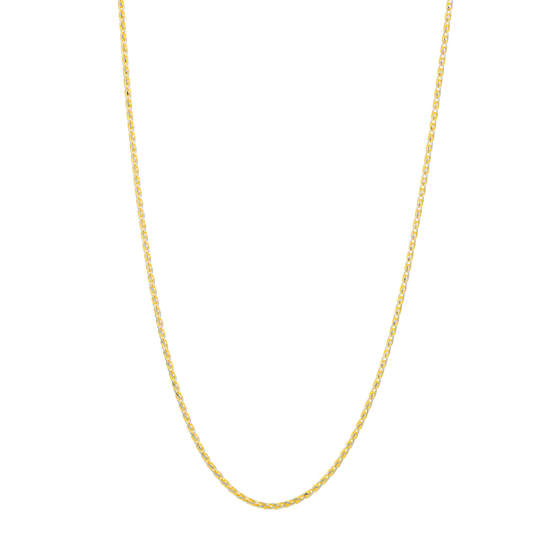 1.20mm Two-Tone Pavé Wheat Chain with Lobster Lock