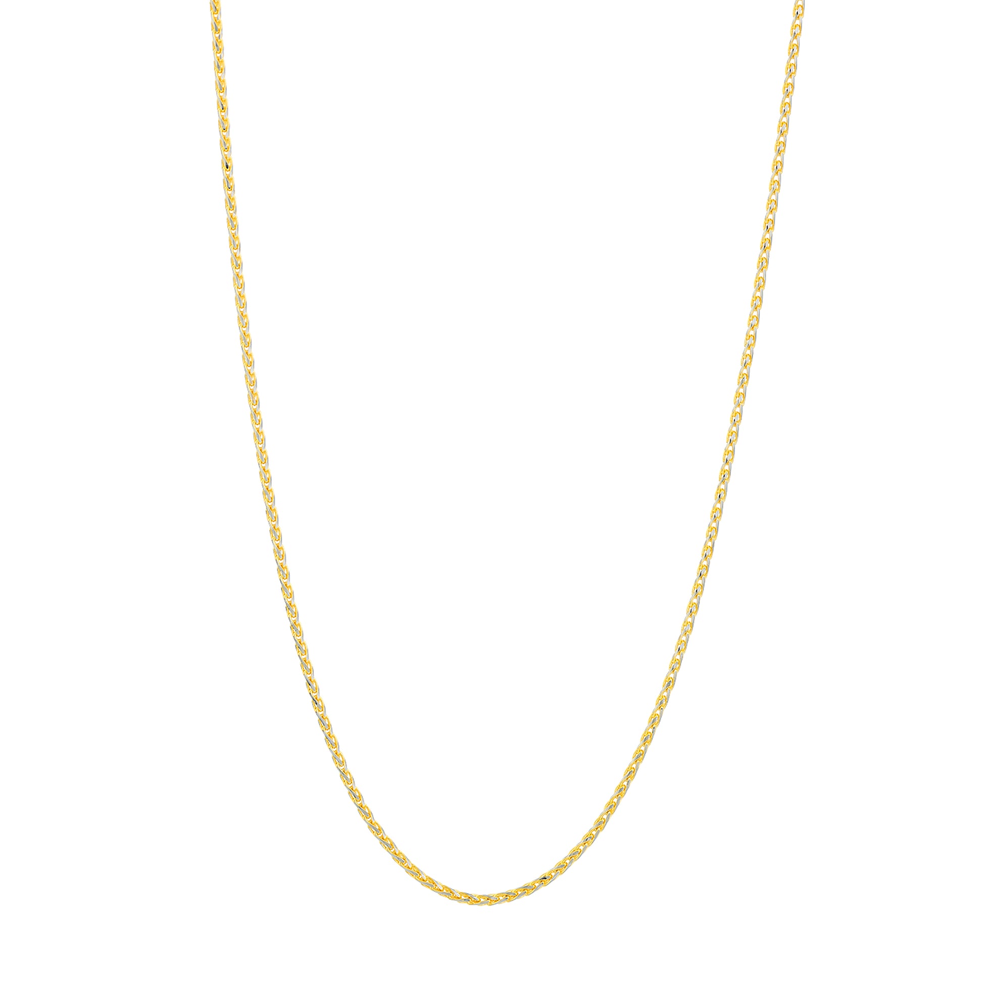 1.20mm Two-Tone Pavé Wheat Chain with Lobster Lock