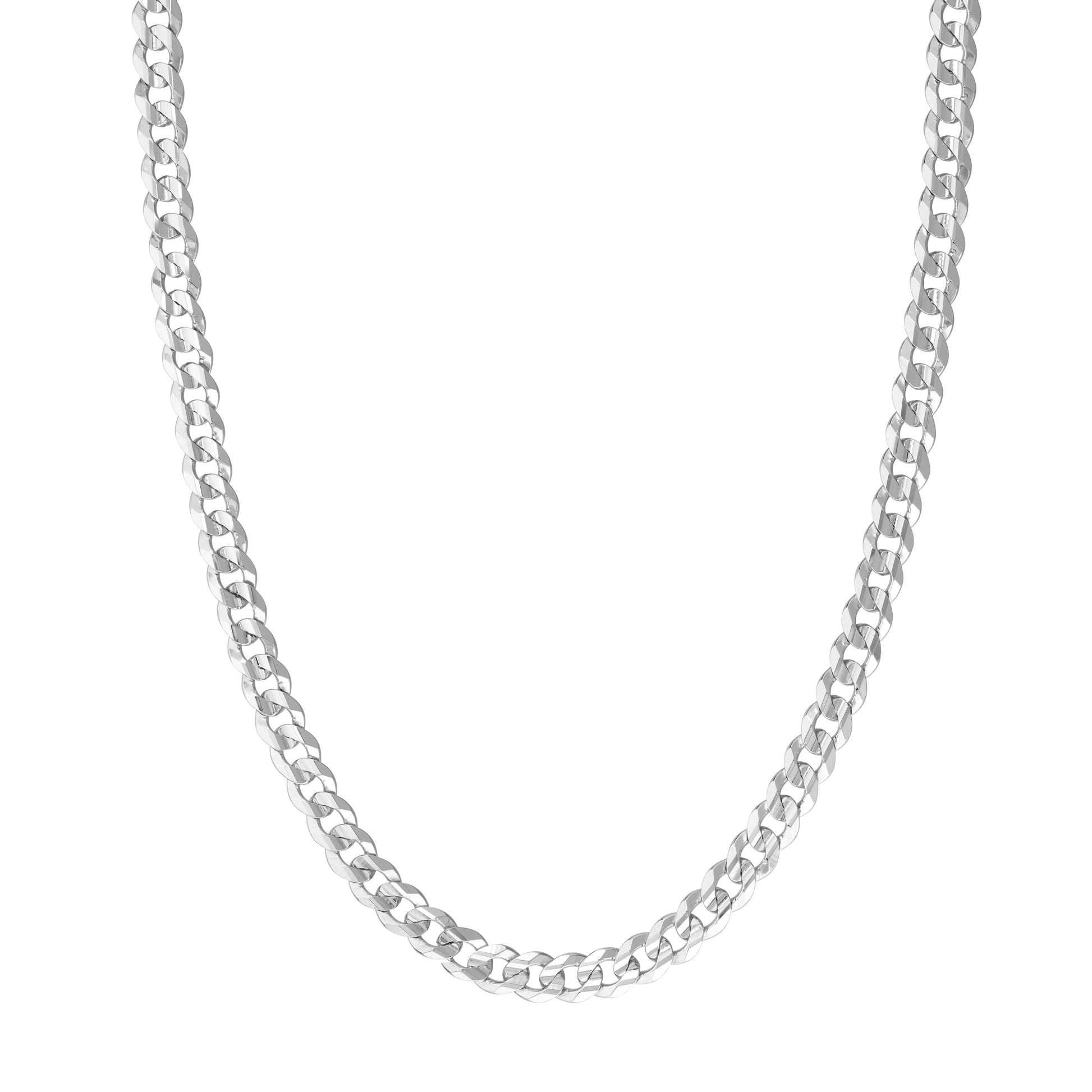 Sterling Silver 7.05 Cuban Curb Chain with Lobster Lock