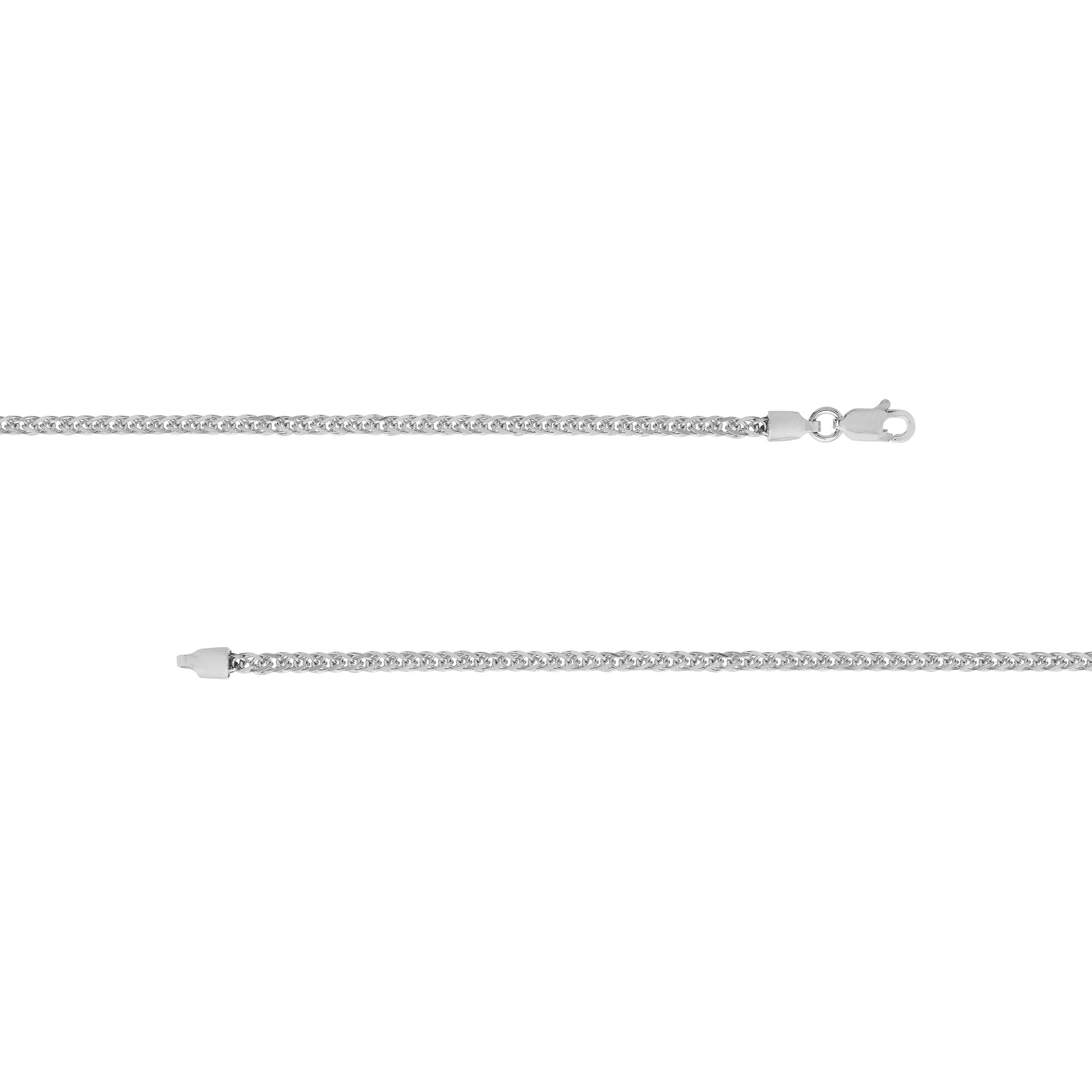 Sterling Silver 2.25mm Square Wheat Chain