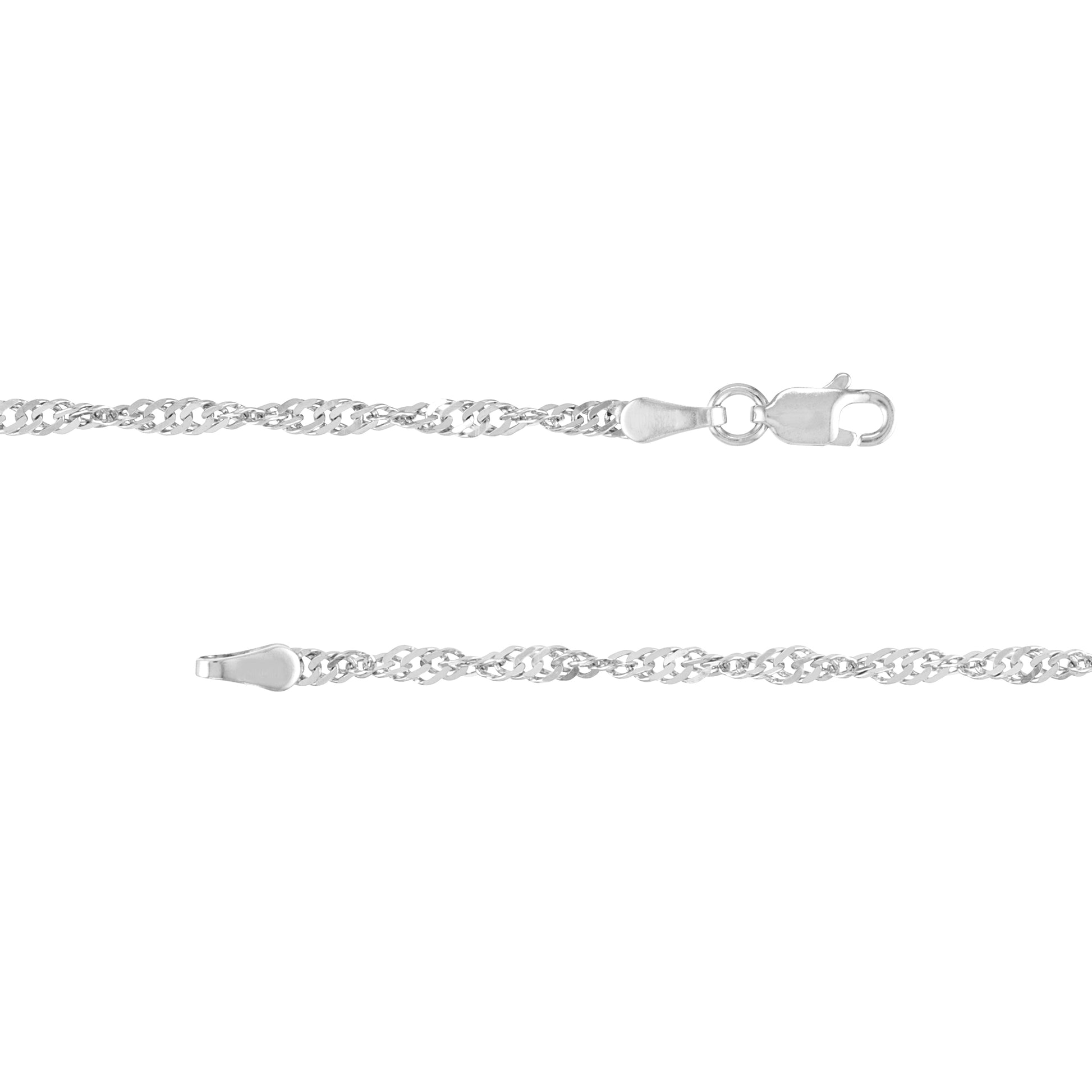 Sterling Silver 2.2mm Singapore Chain
