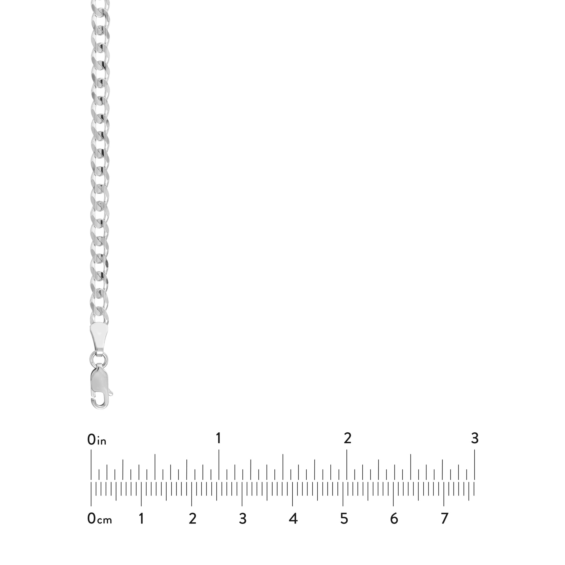 Sterling Silver 4.4mm Light Curb Chain with Lobster Lock