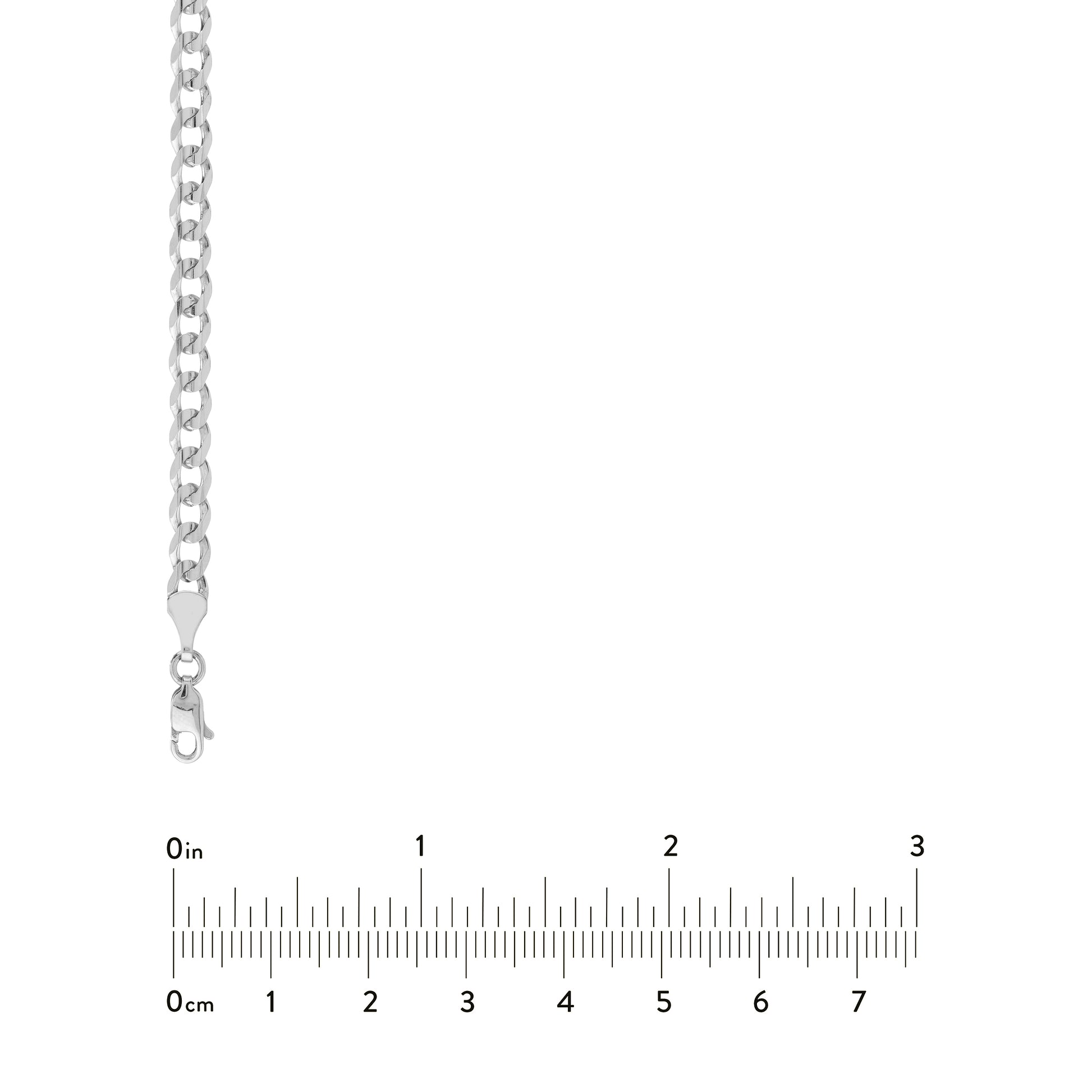 Sterling Silver 5.2mm Light Curb Chain with Lobster Lock