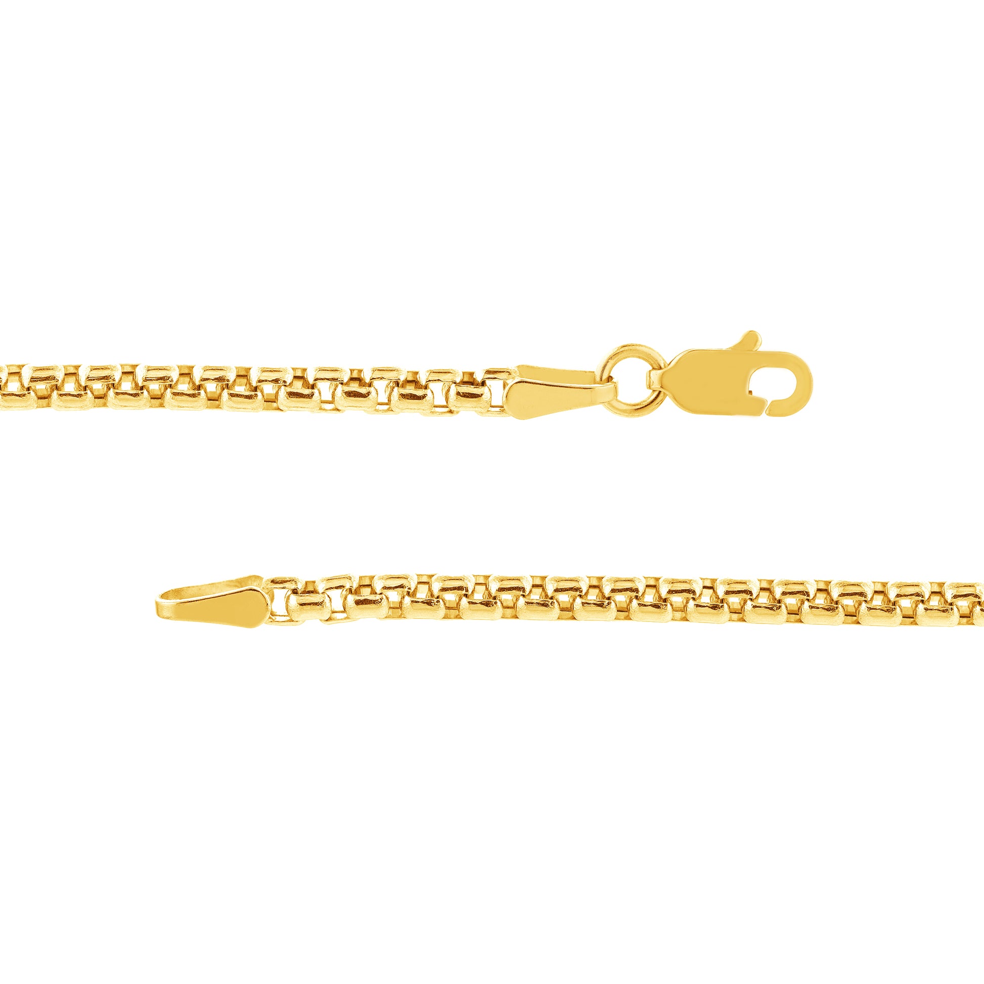 2.6mm Hollow Round Box Chain with Lobster Lock