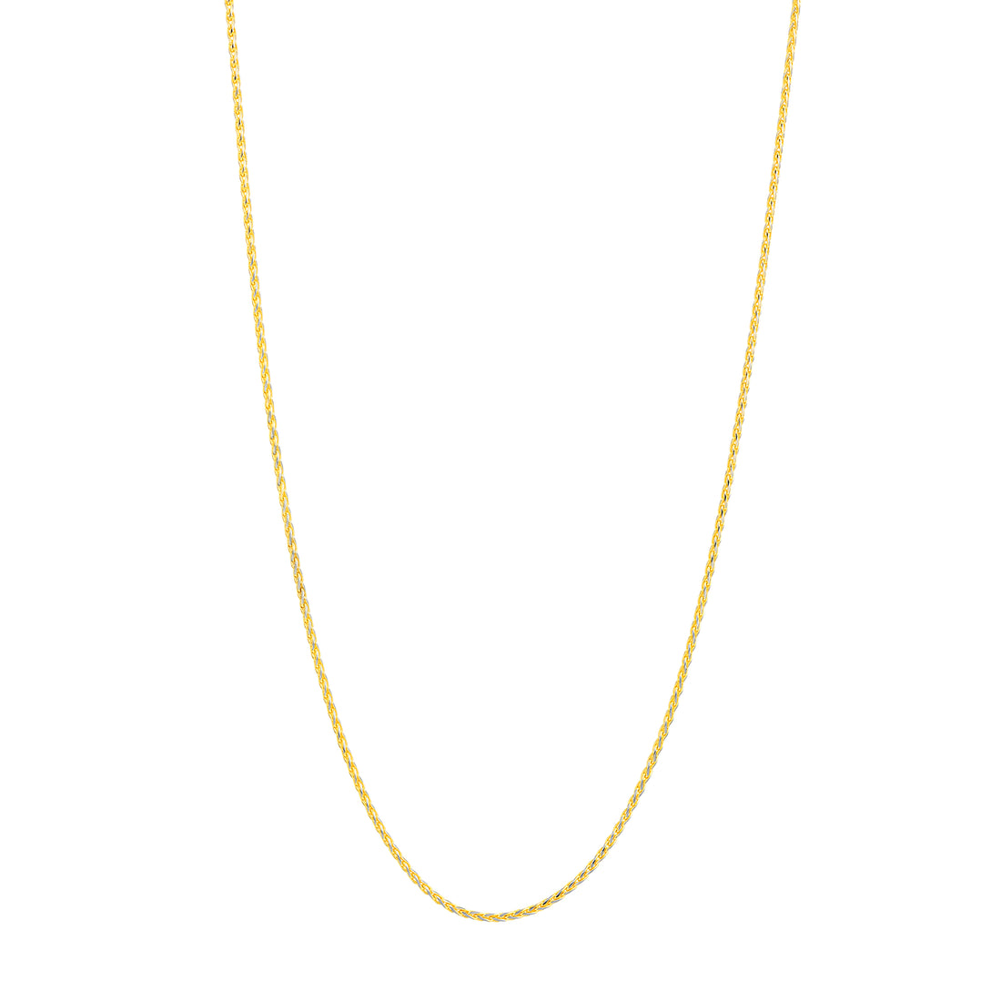 1.05mm Two-Tone Pavé Wheat Chain with Lobster Lock