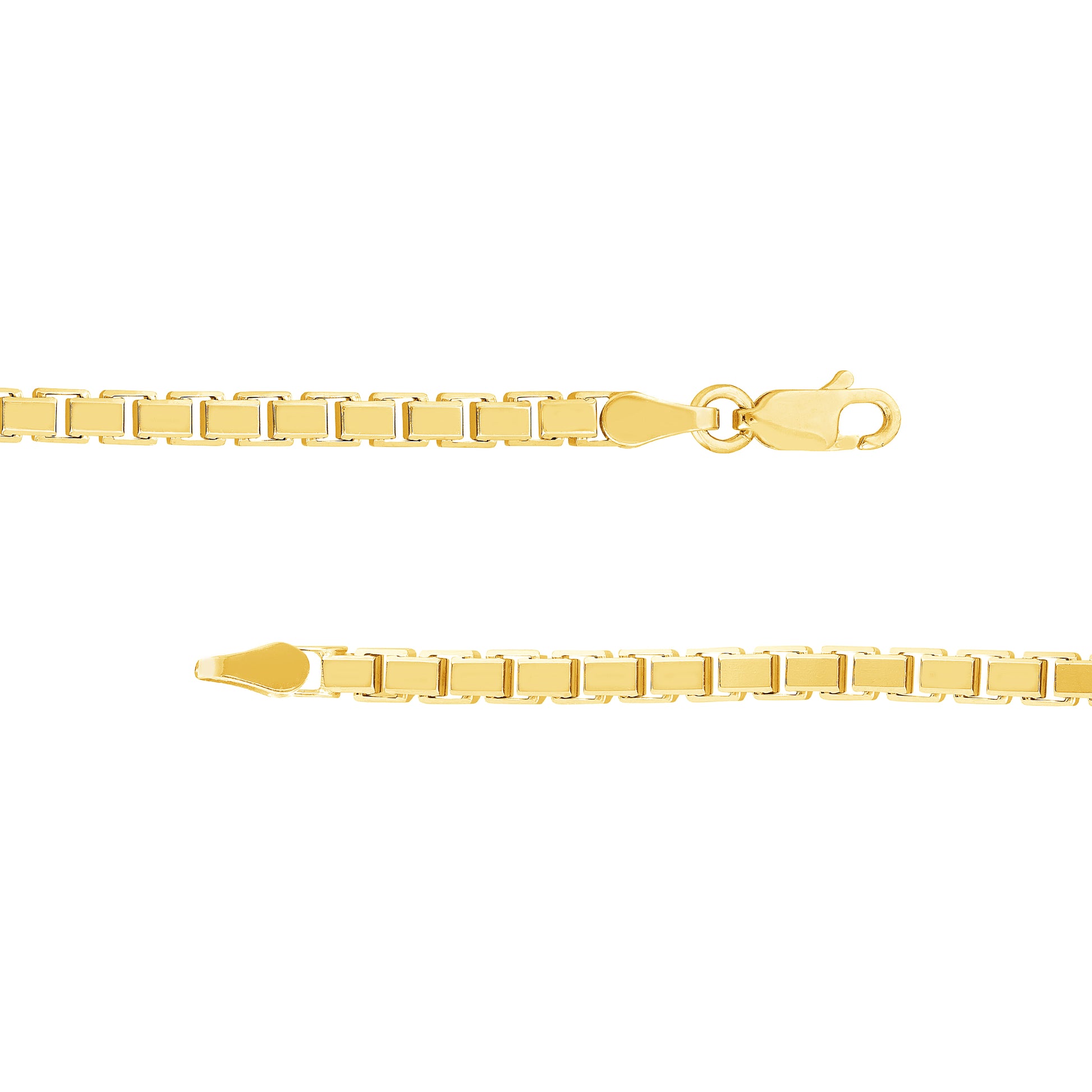 3.4mm Box Chain Bracelet with Spring Ring