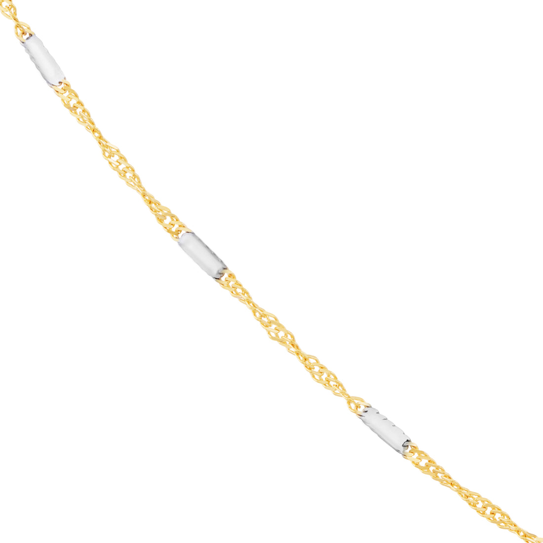 Two-tone Singapore Flat Saturn Chain