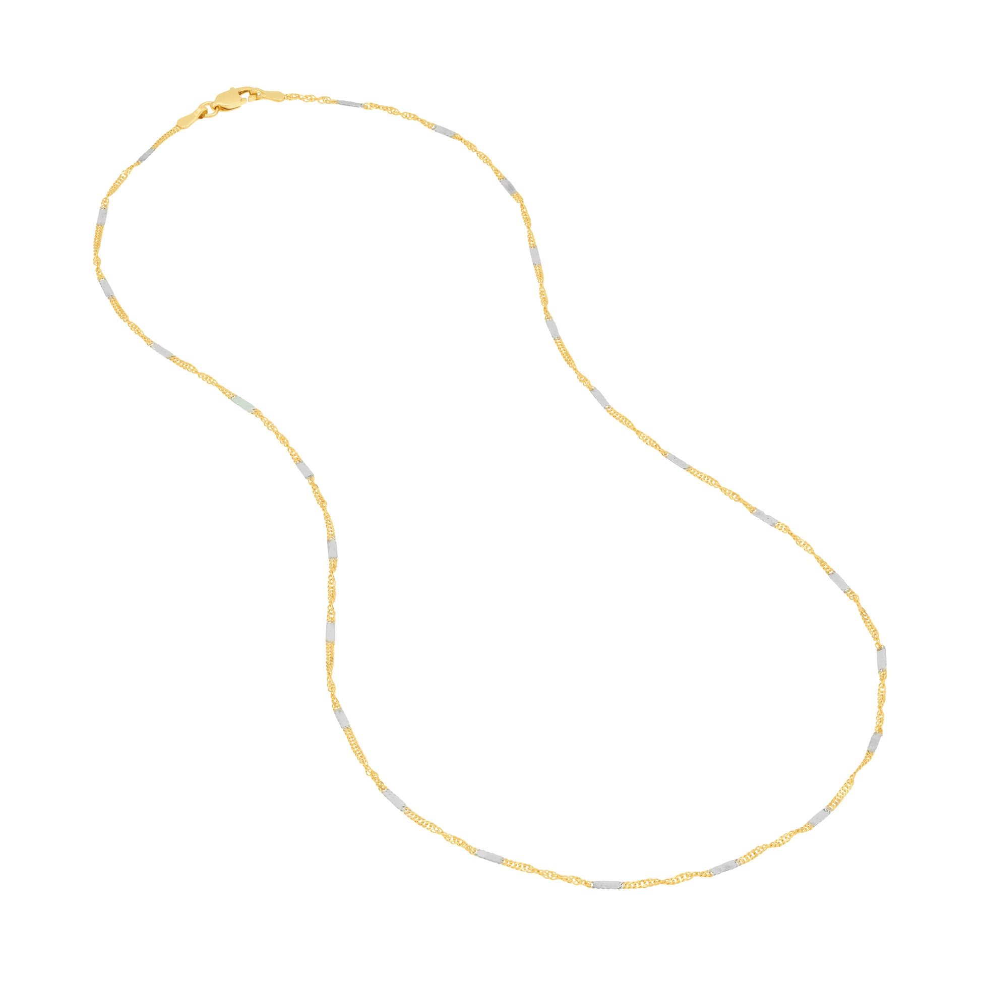 Two-tone Singapore Flat Saturn Chain