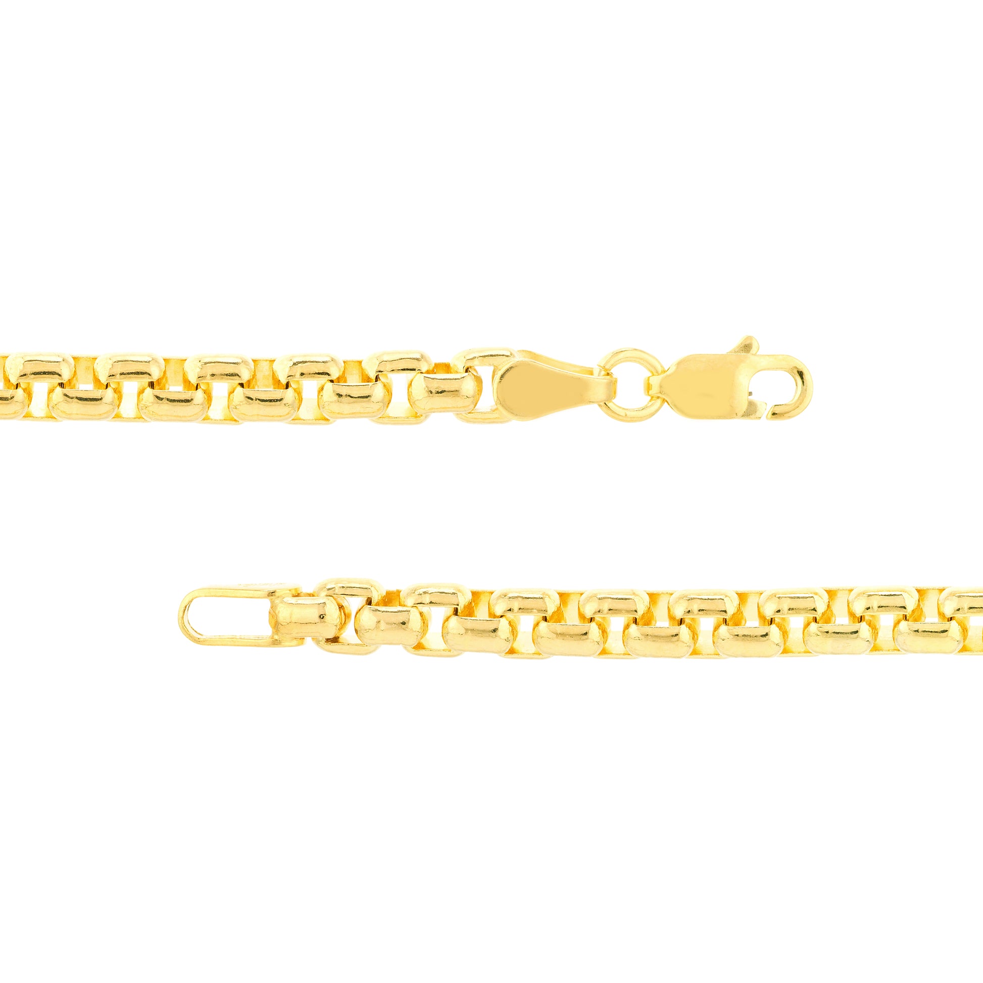 3.95mm Solid Round Box Chain with Lobster Lock