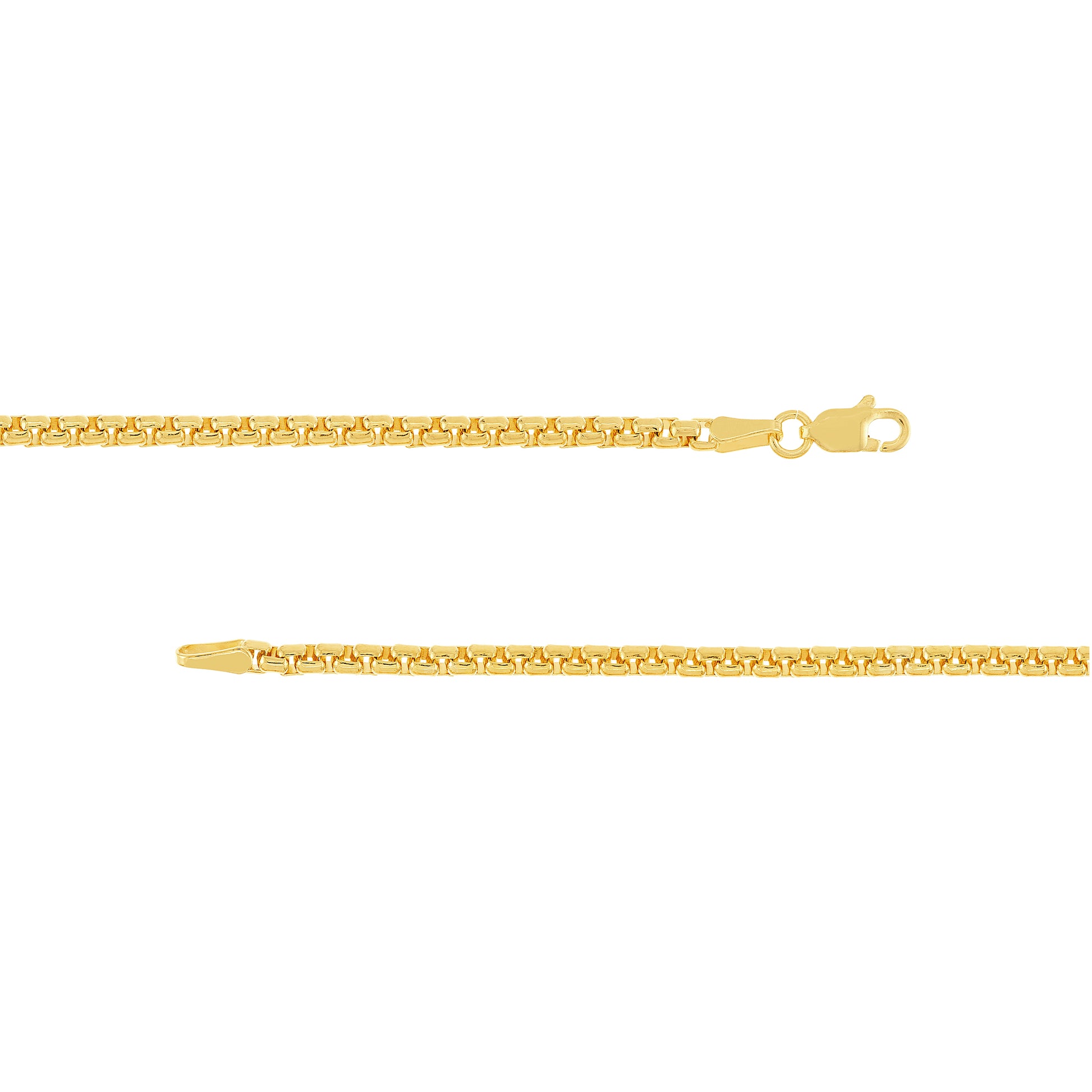 2.7mm Solid Round Box Chain with Lobster Lock