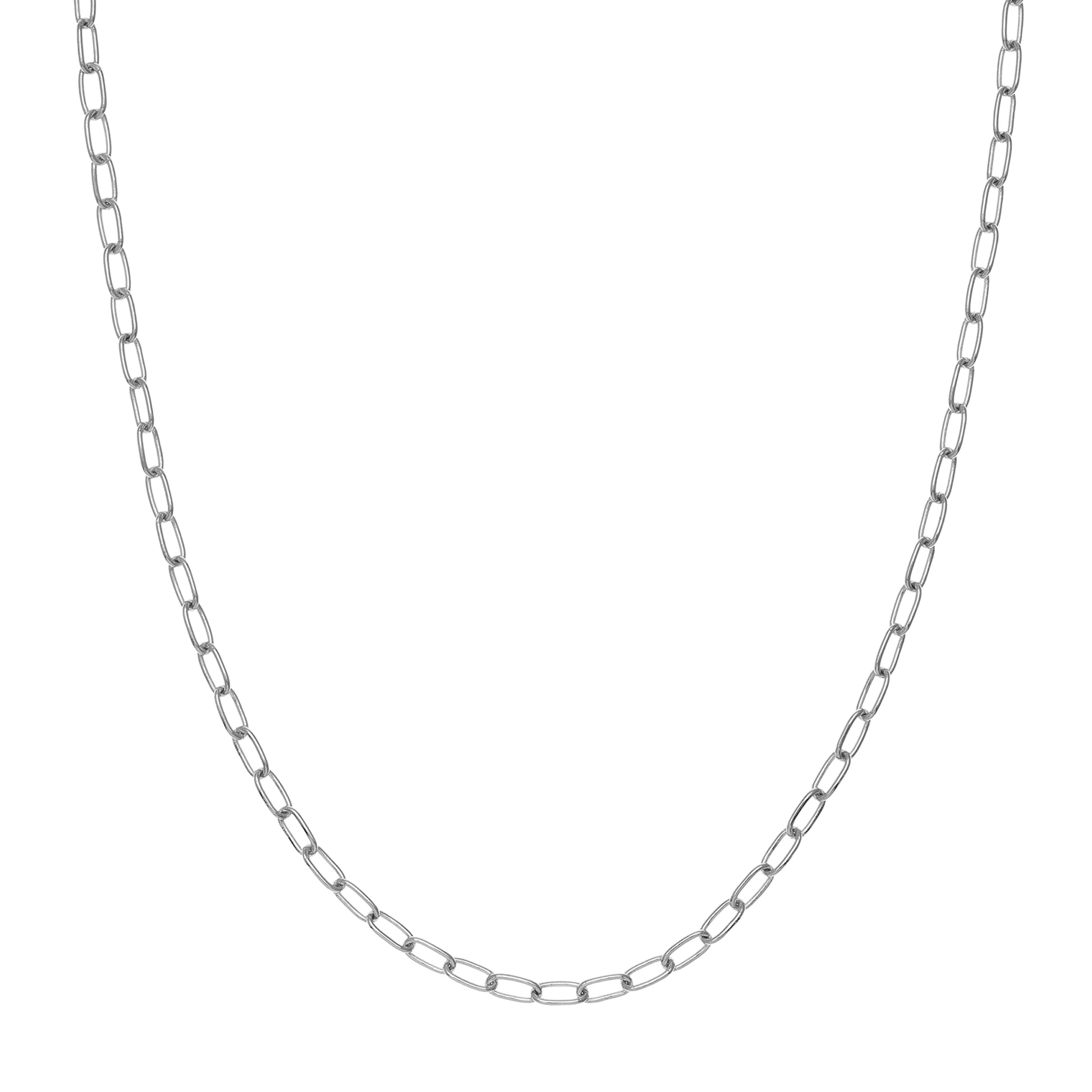 3.45mm Paper Clip Chain with Lobster Lock