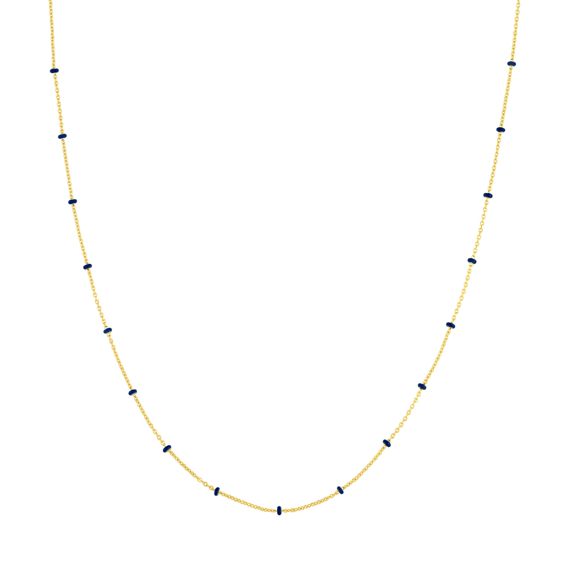 Navy Enamel Bead Saturn Chain