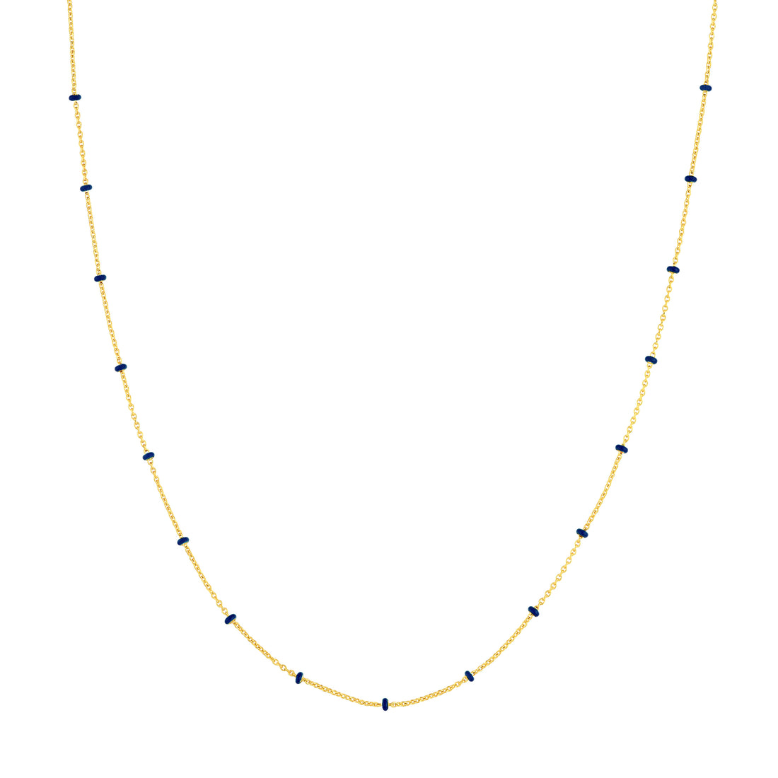 Navy Enamel Bead Saturn Chain