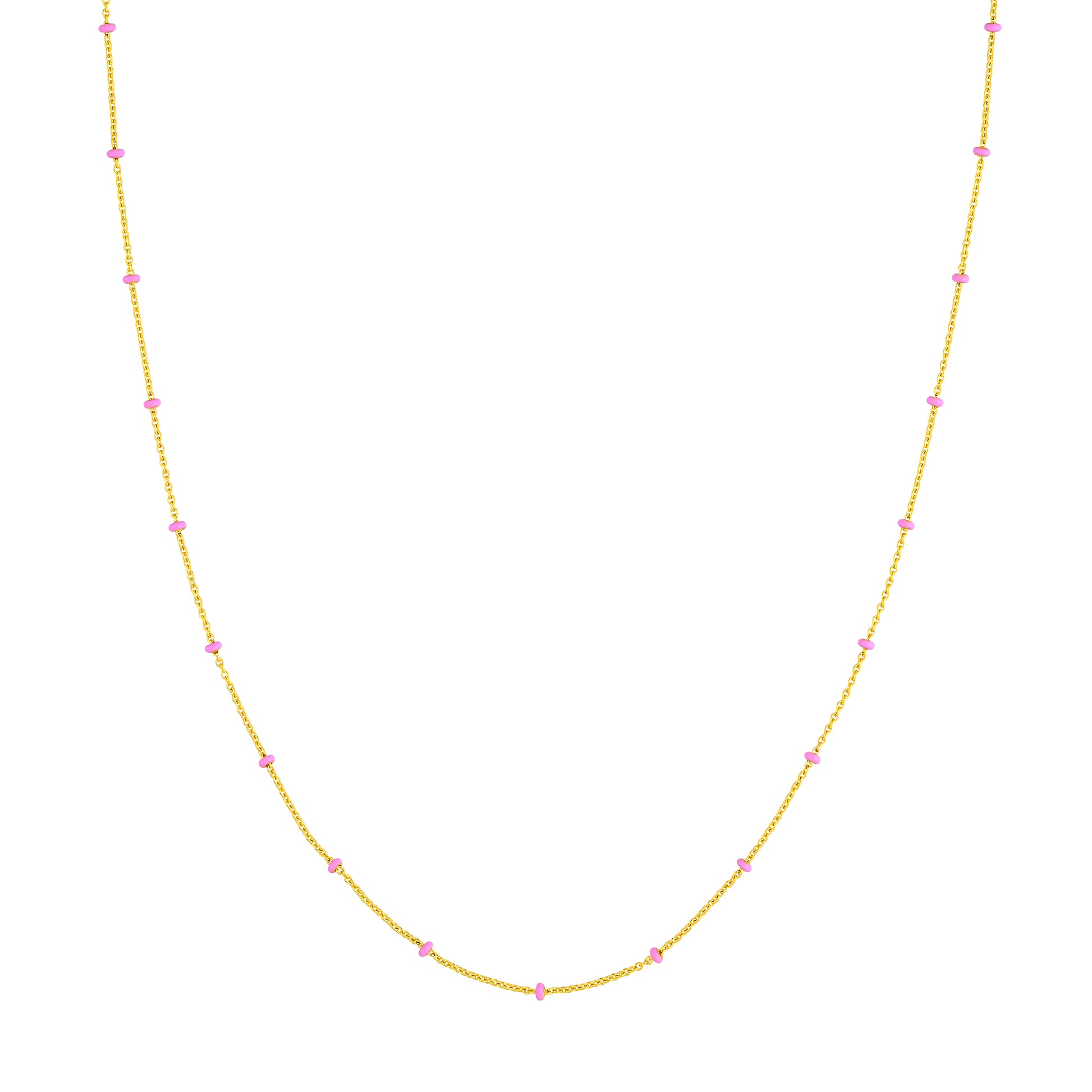Pink Enamel Bead Saturn Chain