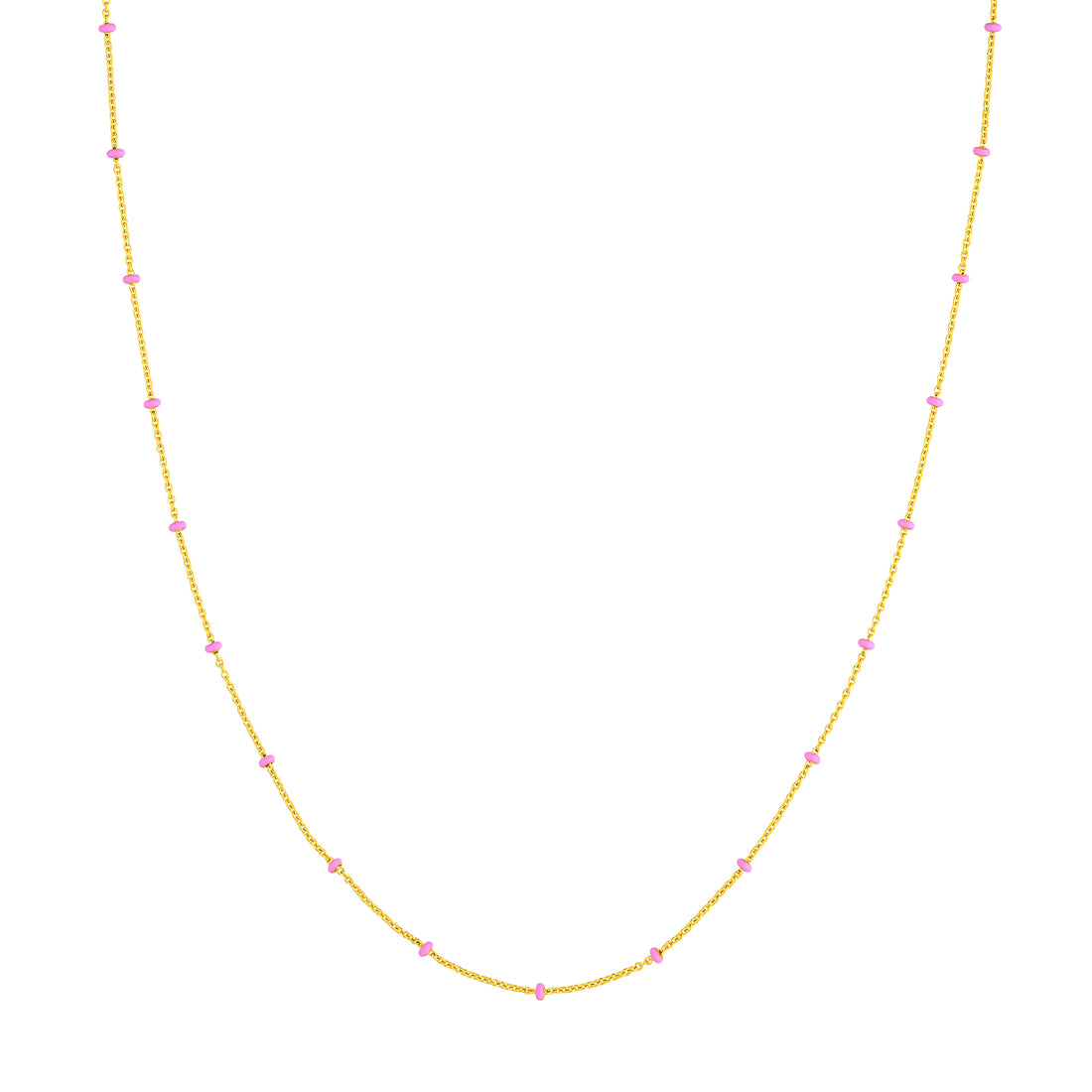 Pink Enamel Bead Saturn Chain