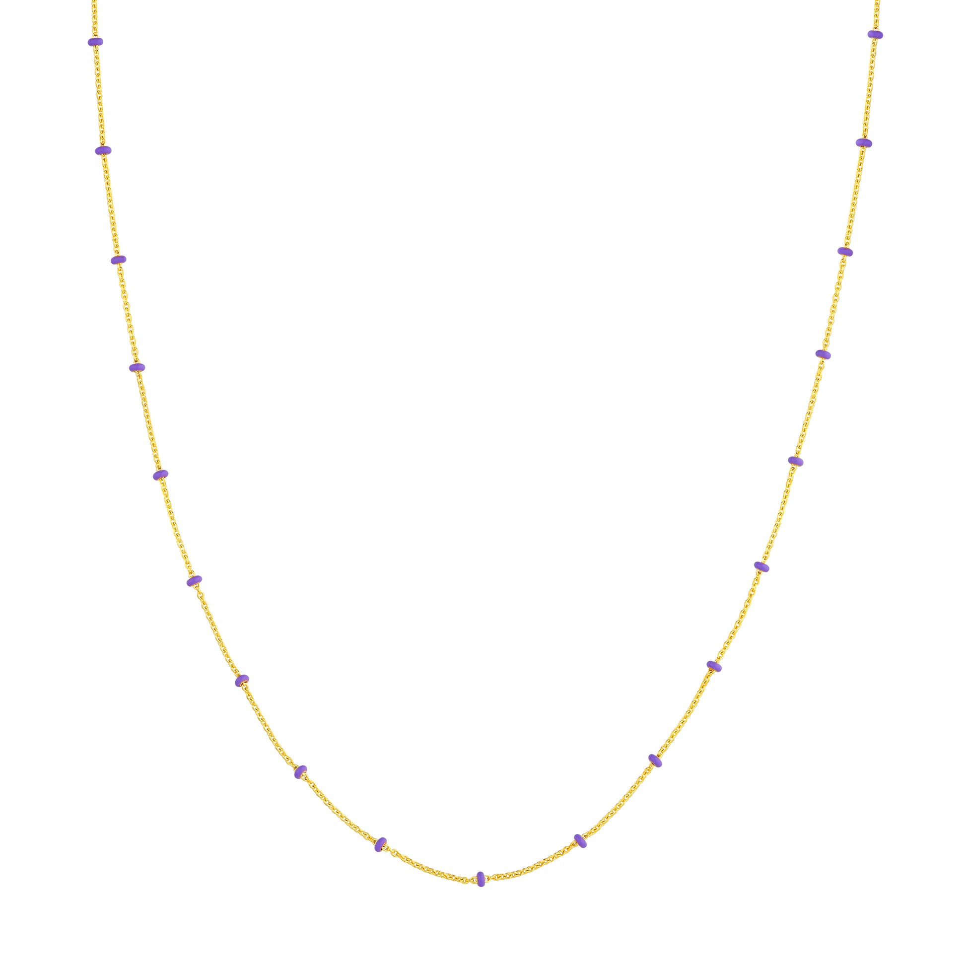 Lilac Enamel Bead Saturn Chain