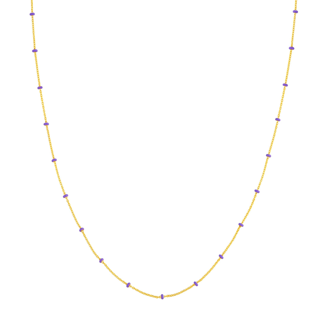 Lilac Enamel Bead Saturn Chain