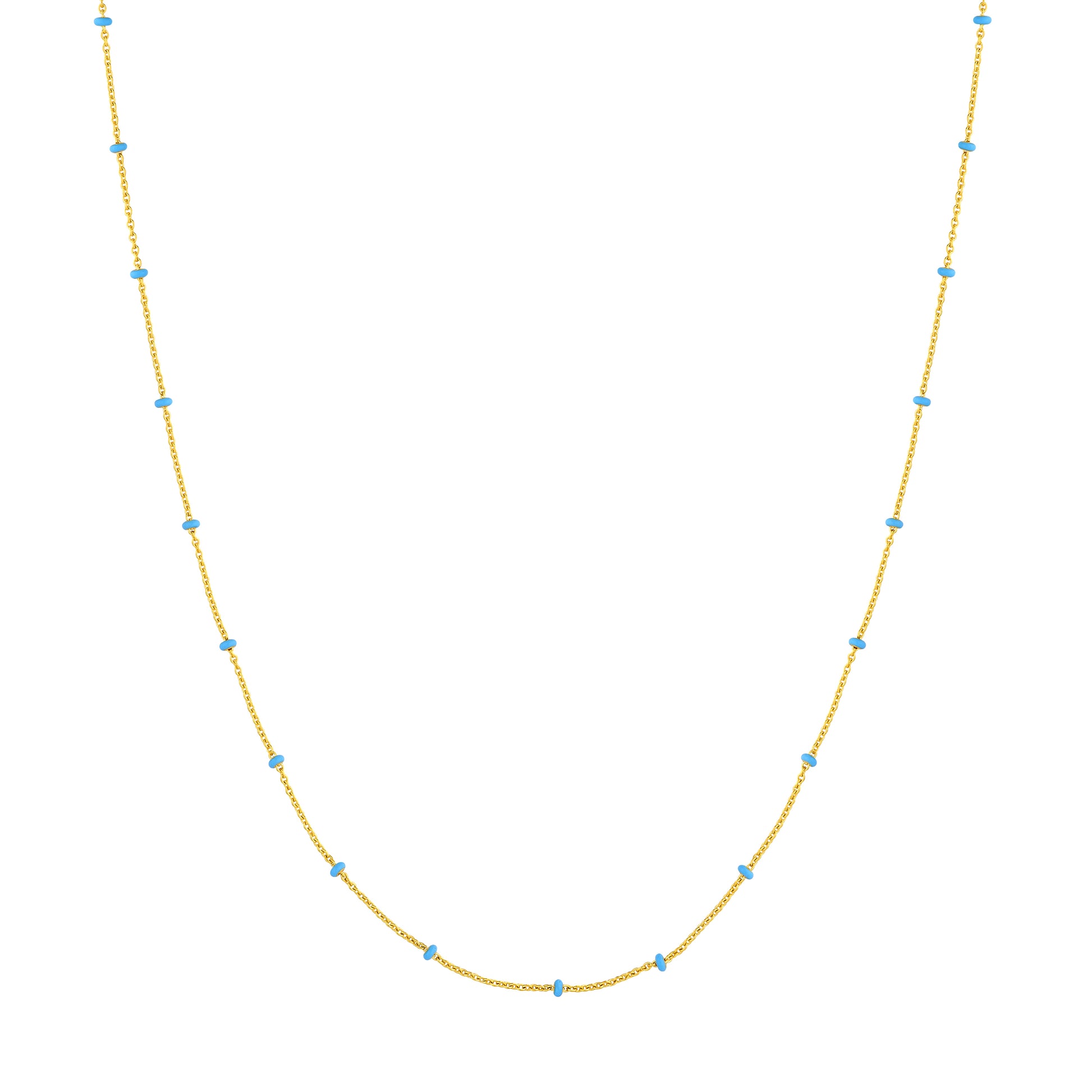 Baby Blue Enamel Bead Saturn Chain