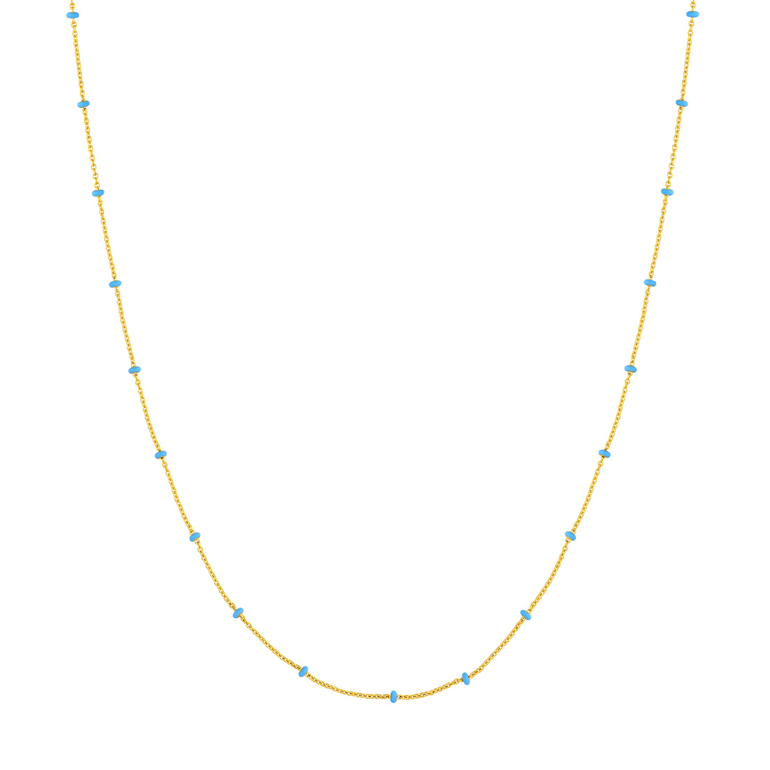 Baby Blue Enamel Bead Saturn Chain