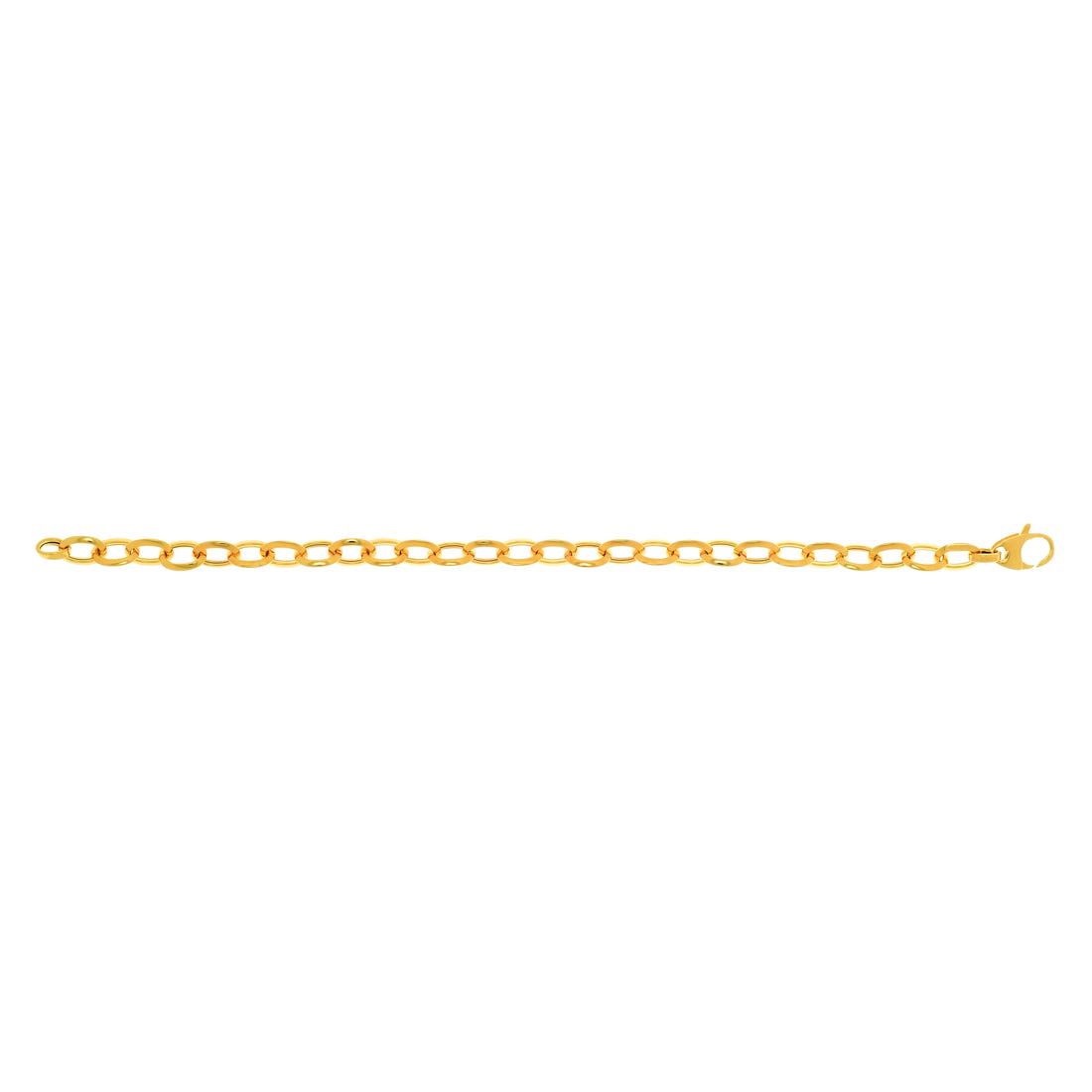 14K Gold Polished Mini Oval Link Chain