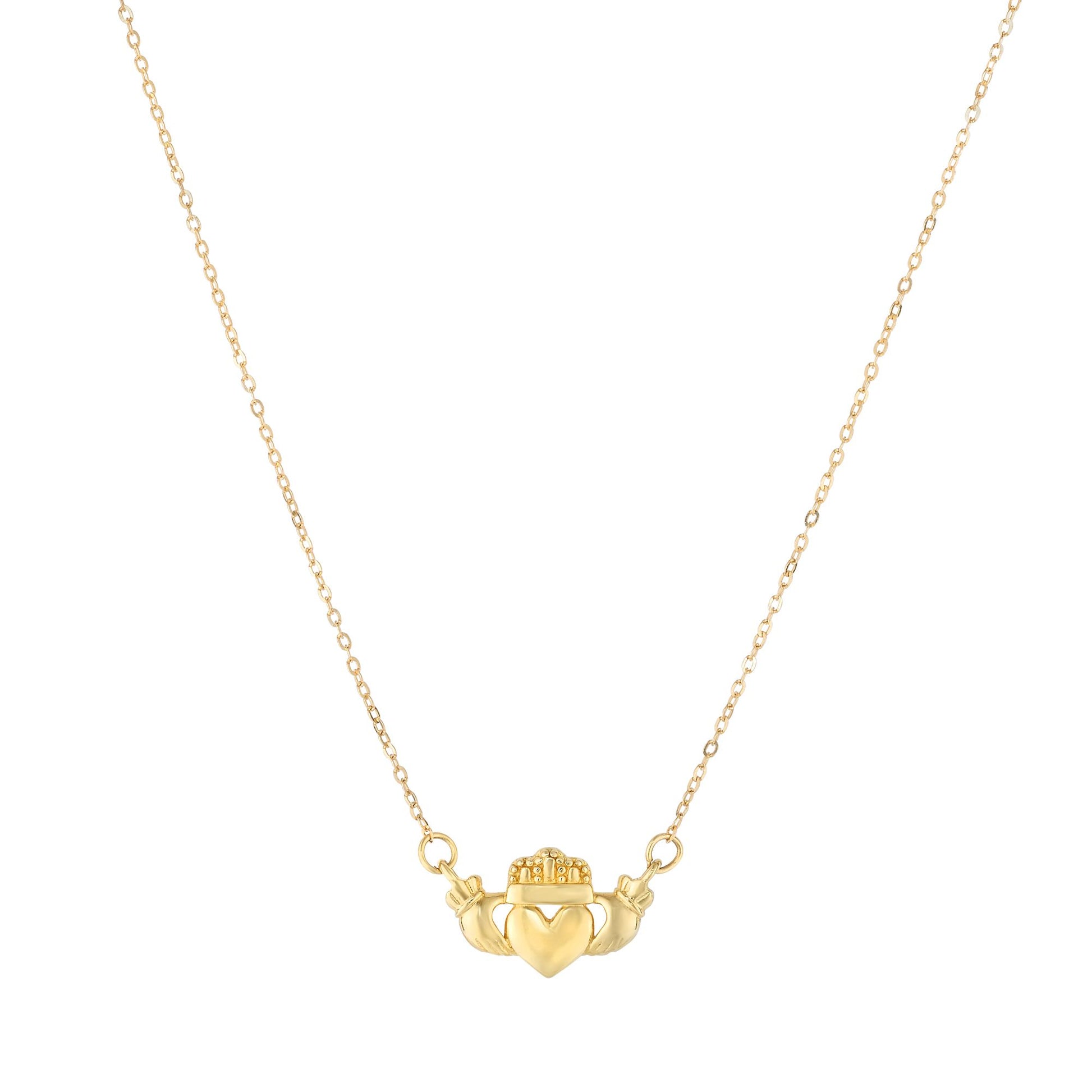 14K Gold Claddagh Necklace