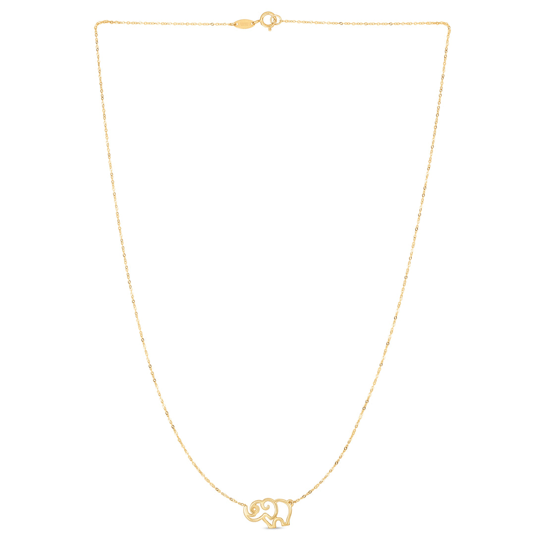 14K Gold Elephant Necklace