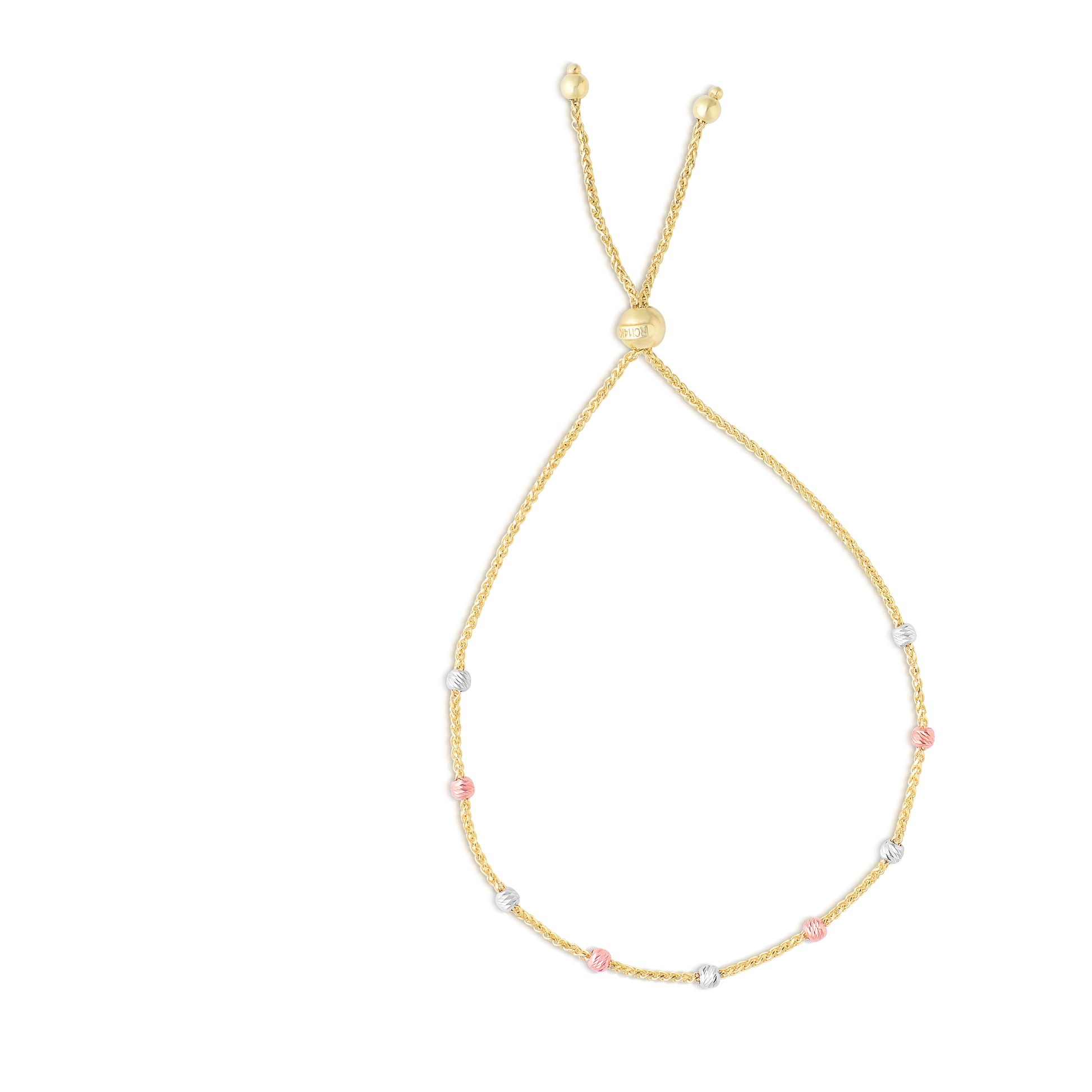 14K Gold Stationed Beads Friendship Bracelet