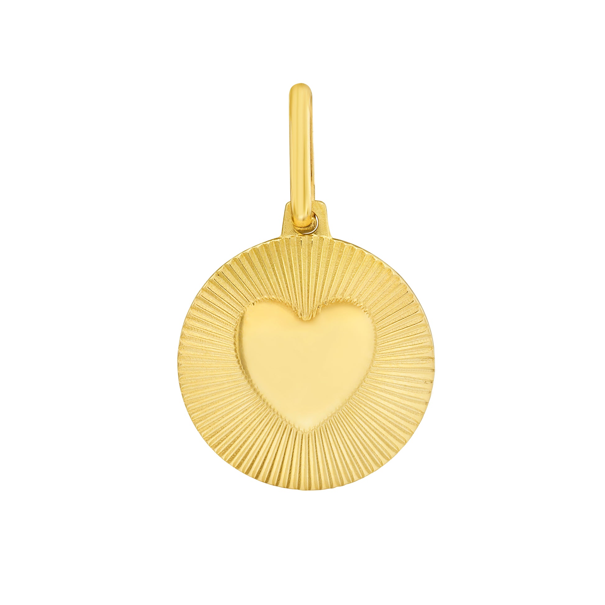14K Radiating Heart Charm