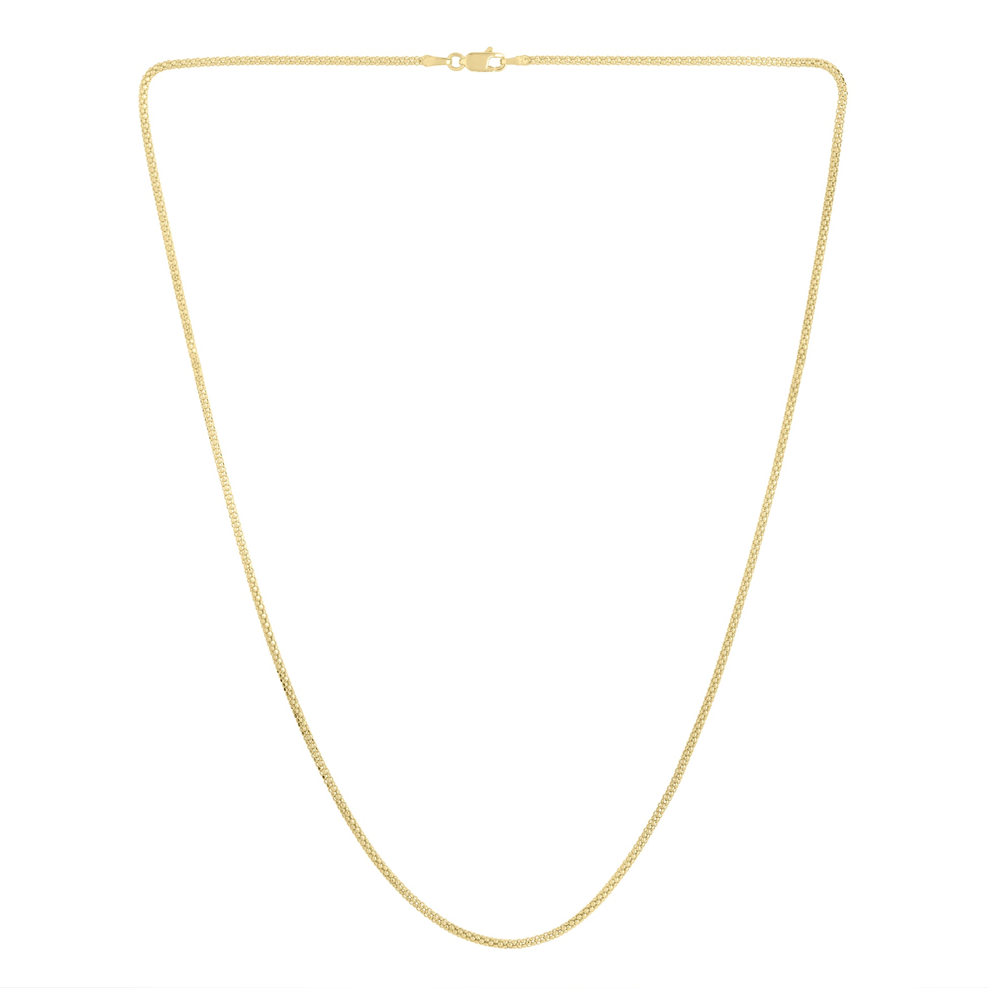 14K Gold 1.65mm Popcorn Chain