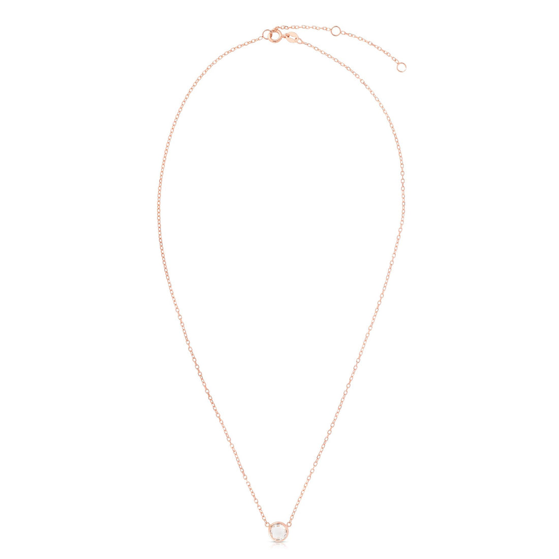 14K Gold & White Topaz Solitaire Necklace