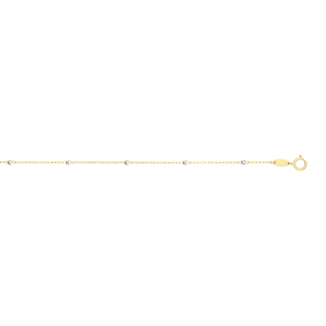 14K Gold 1.8mm Diamond Cut Bead Saturn Chain