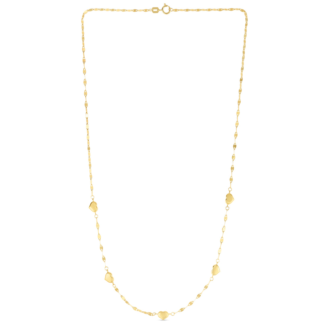 14K Heart Station Necklace