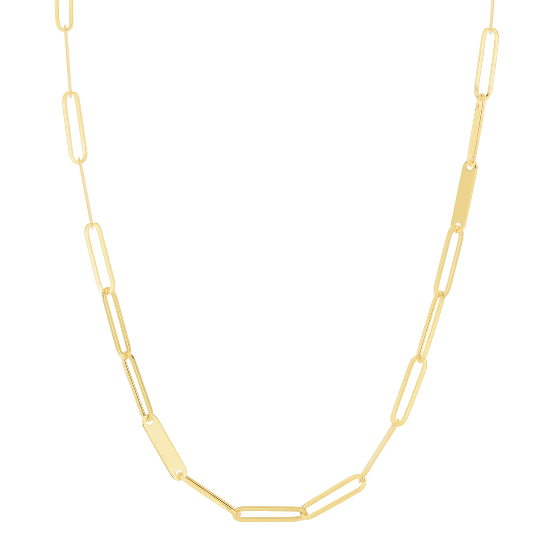 14K Paperclip Bar Fashion Chain Bracelet
