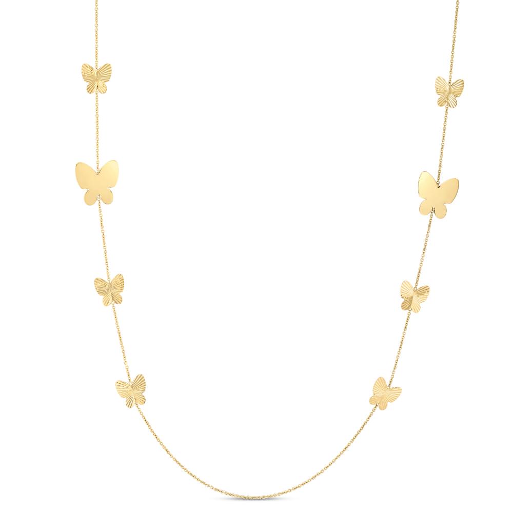 14K P??pillon Graduated Butterfly Necklace