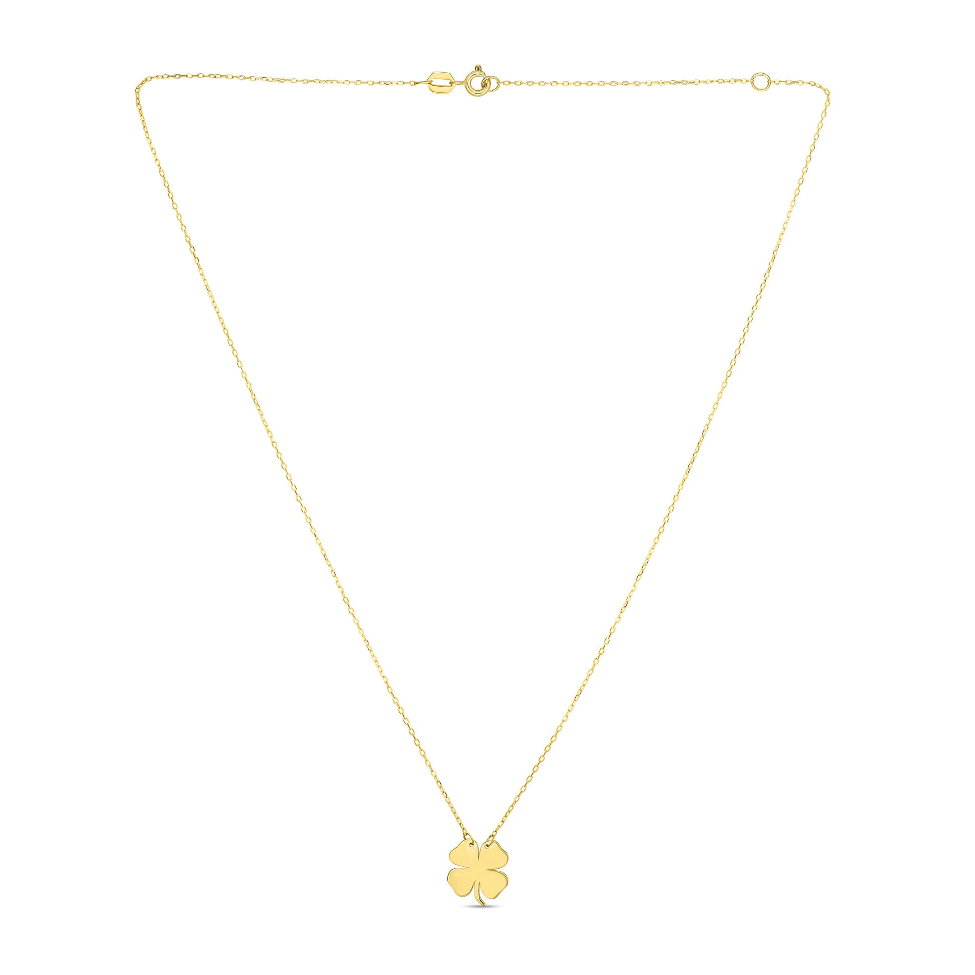 14K Gold Clover Necklace