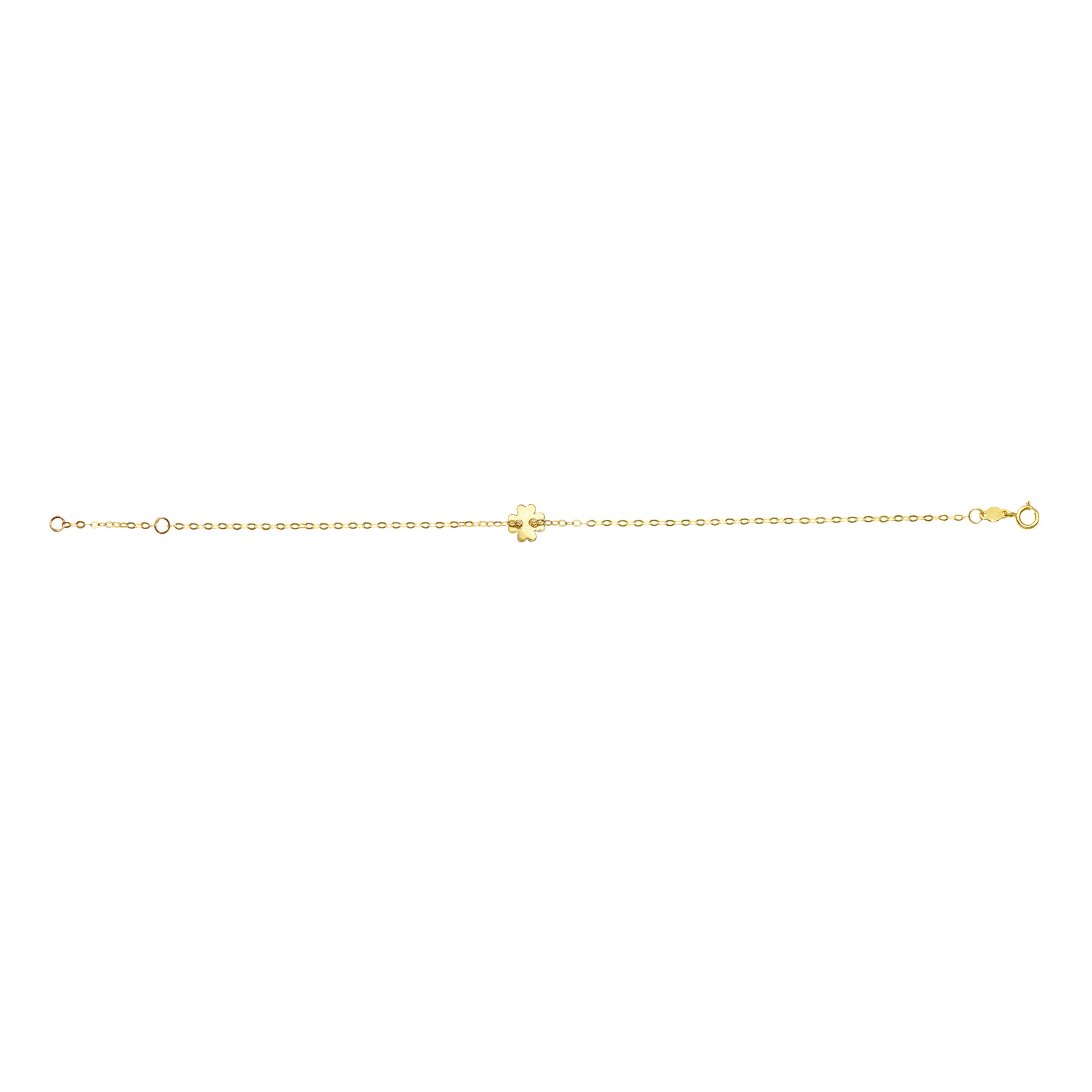14K Gold Clover Bracelet