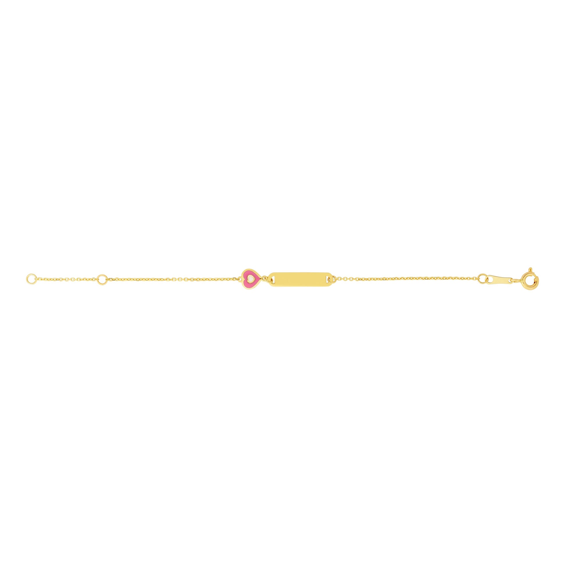 14K Gold Heart ID Bracelet
